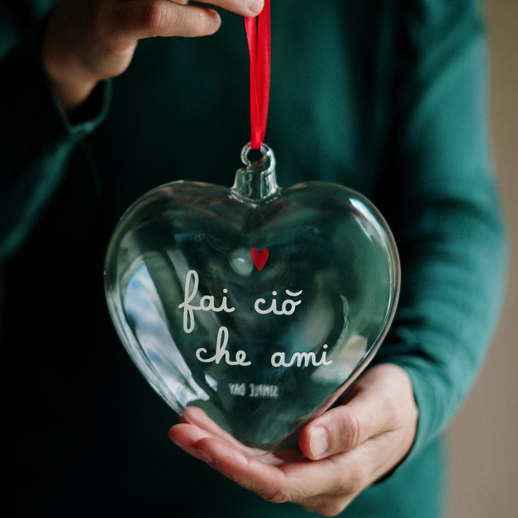Pallina cuore Fai ciò che ami - 15 cm