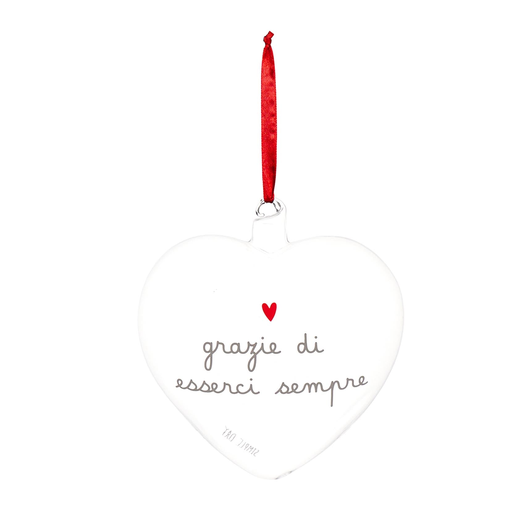 Pallina cuore Grazie di esserci sempre - 15 cm