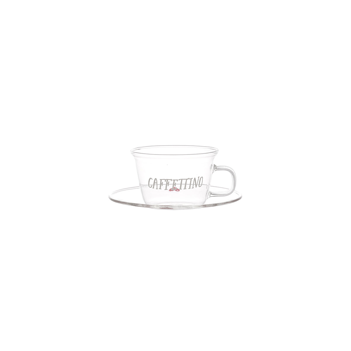 Caffettino red hearts 2 espresso cup and saucer set
