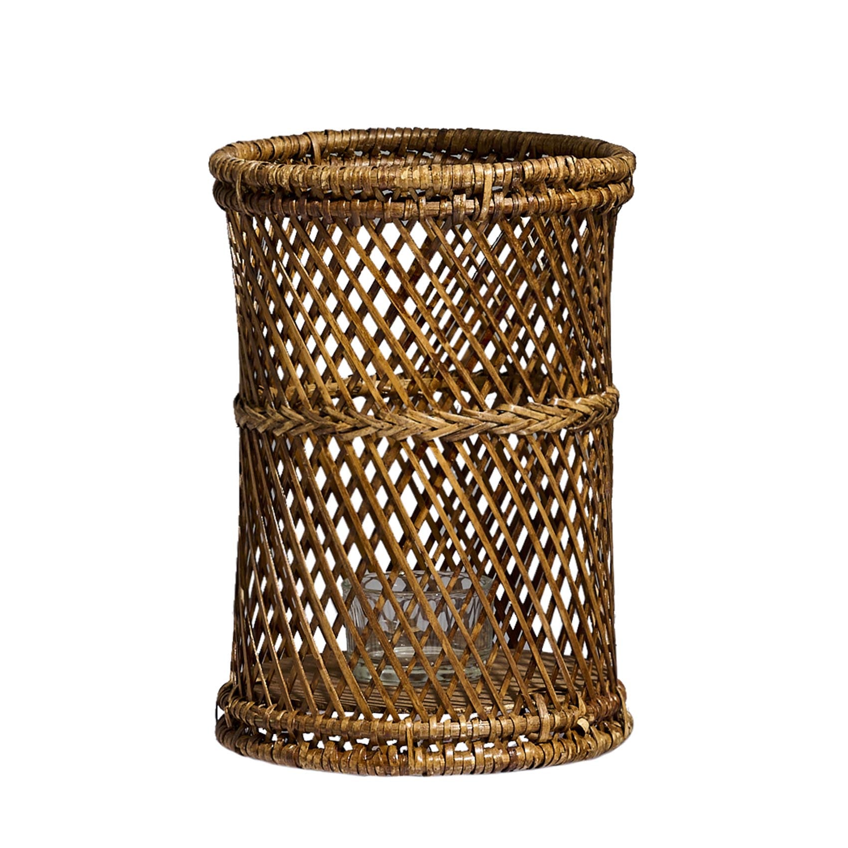 Portacandela in rattan