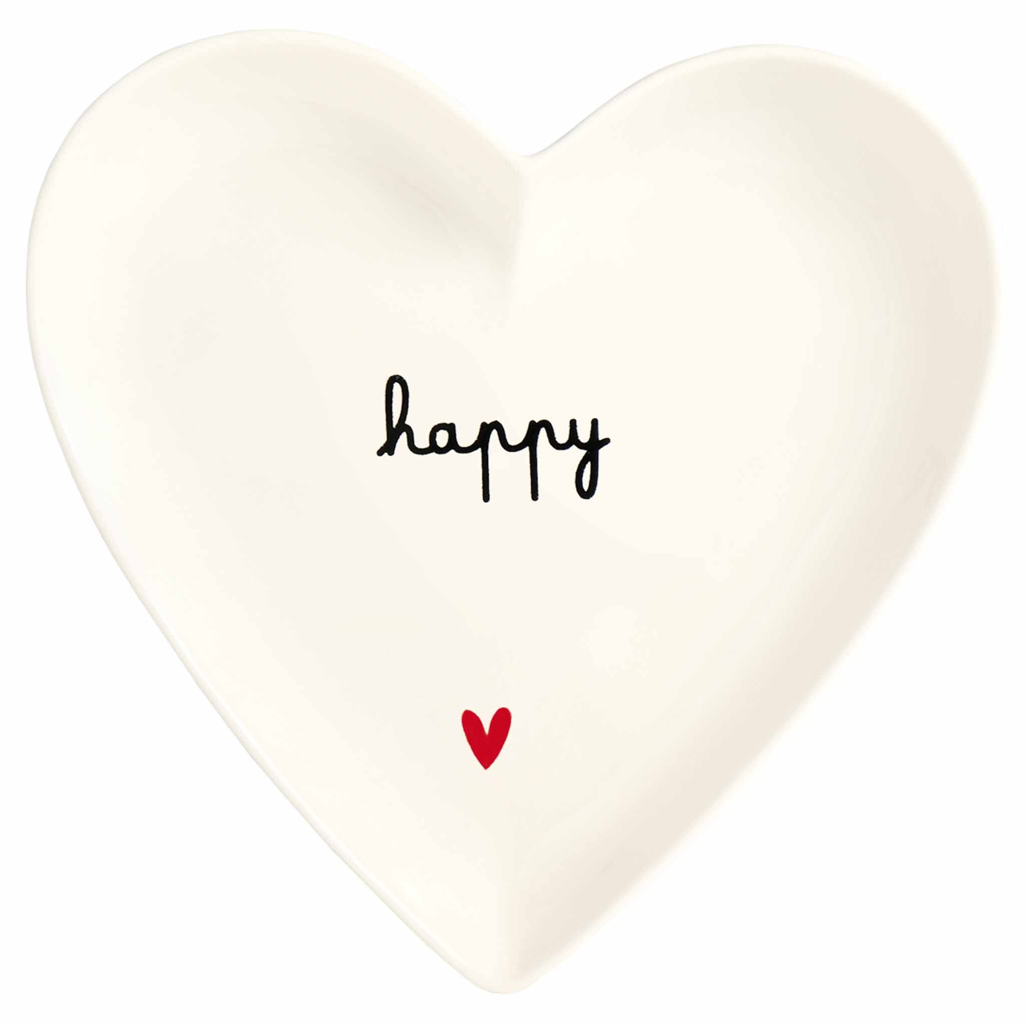 Set 2 Piatti cuore Happy - 18 cm