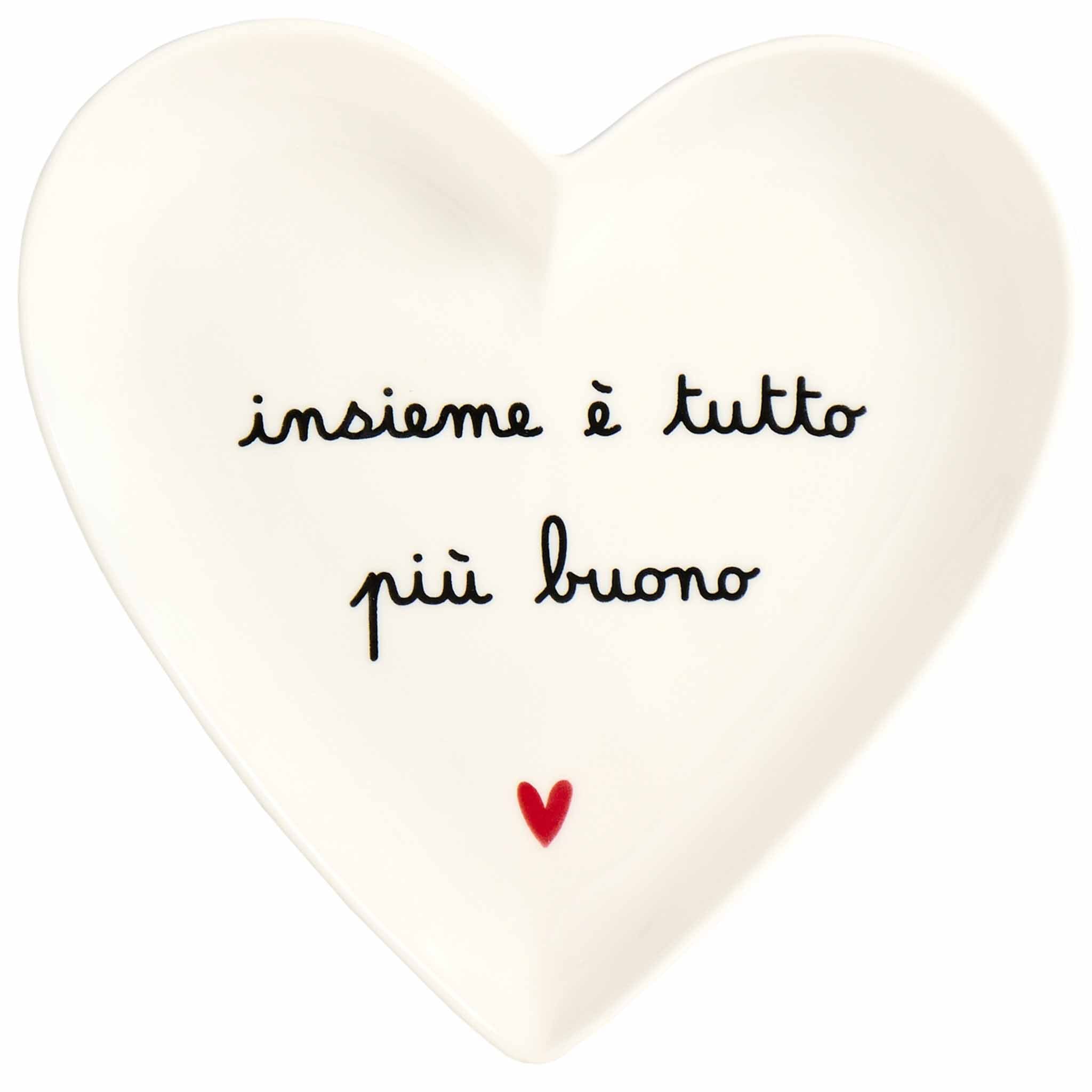 Set 2 Piatti cuore Insieme è tutto più buono - 18 cm