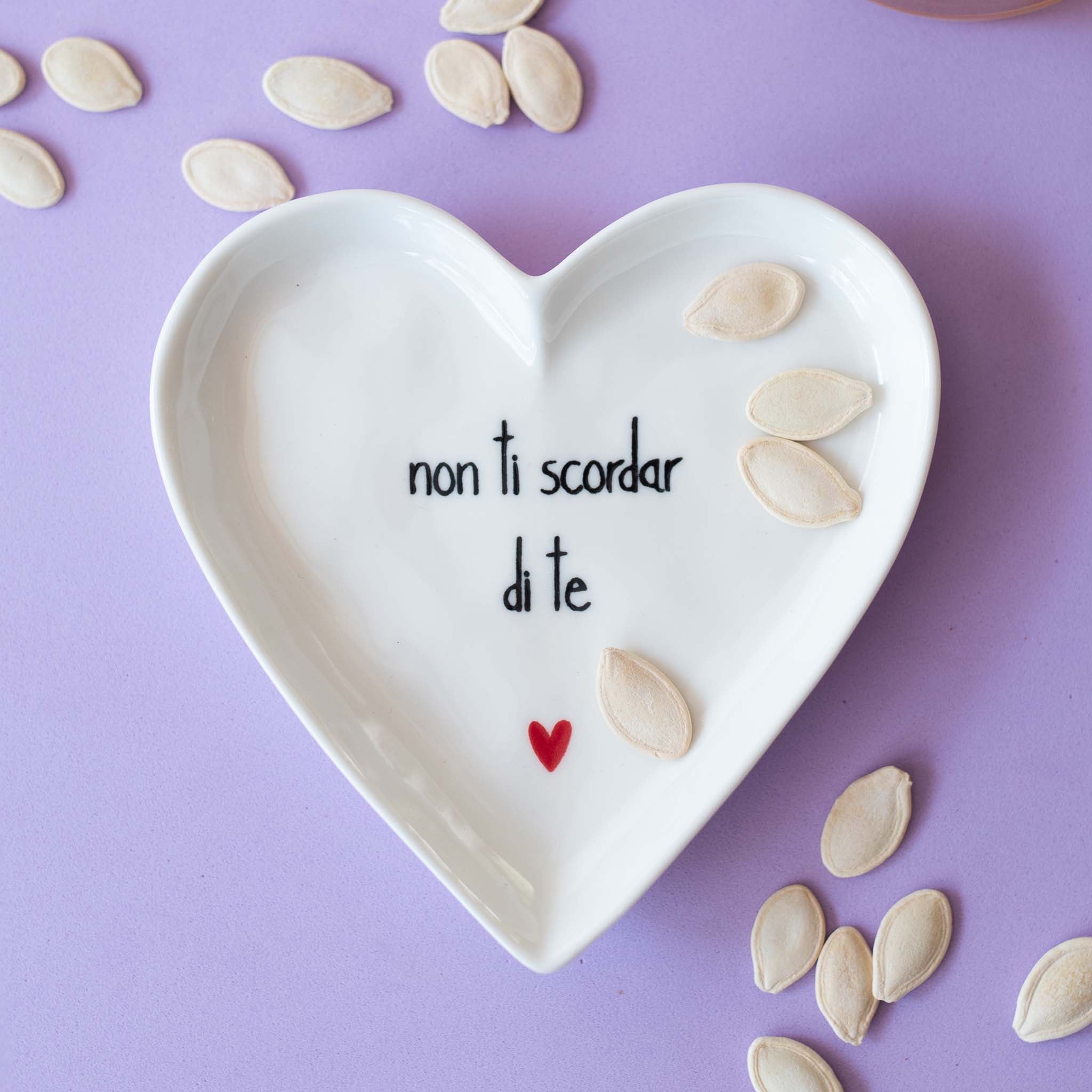 Set 2 Piatti cuore Non ti scordar di te - 12 cm