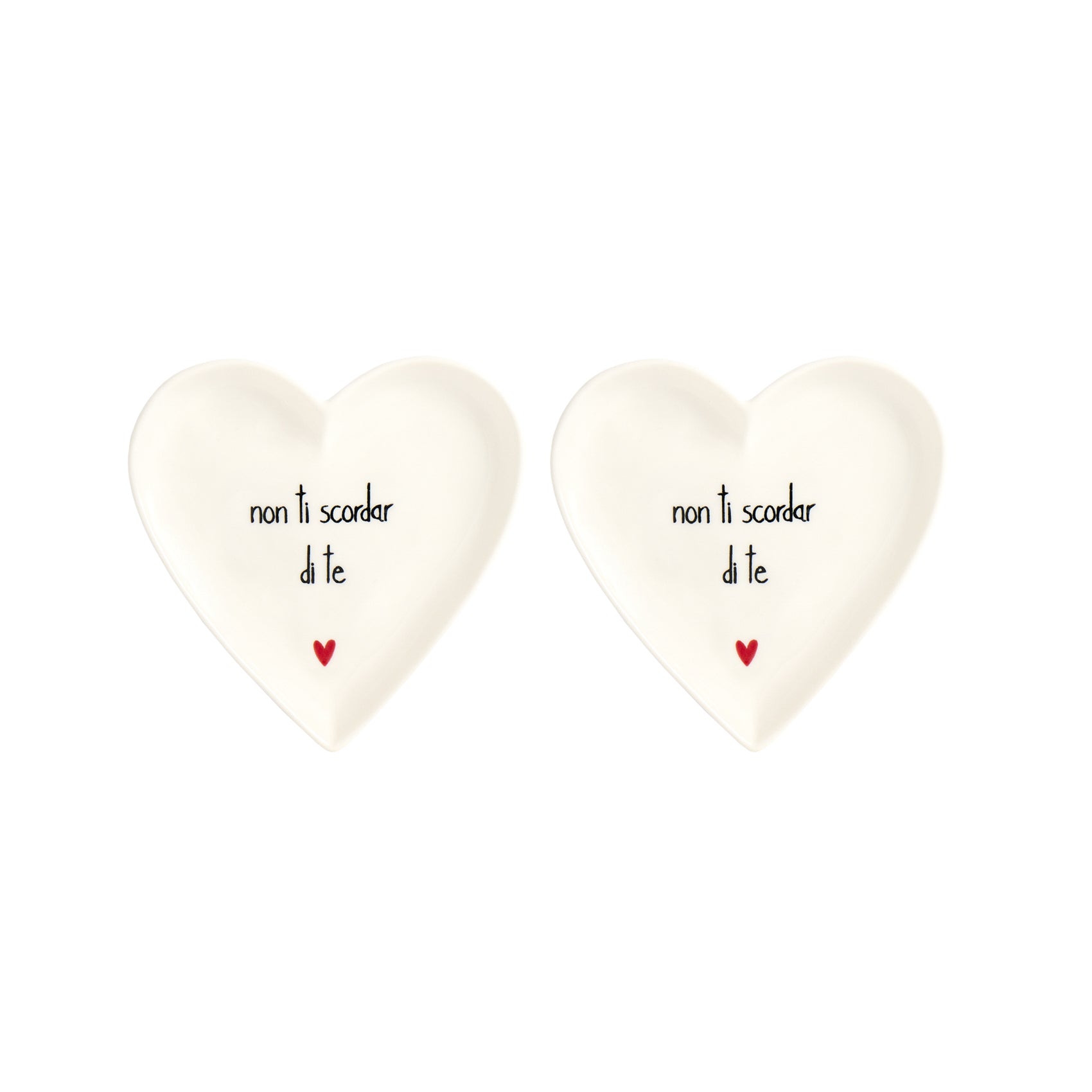 Set 2 Piatti cuore Non ti scordar di te - 12 cm