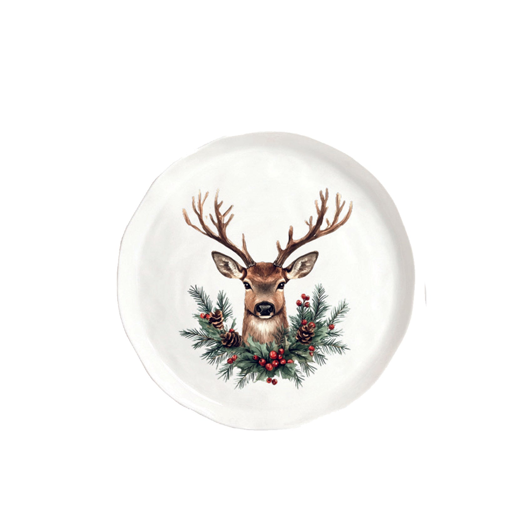 Set 2 Piatti da dessert Cervo natalizio