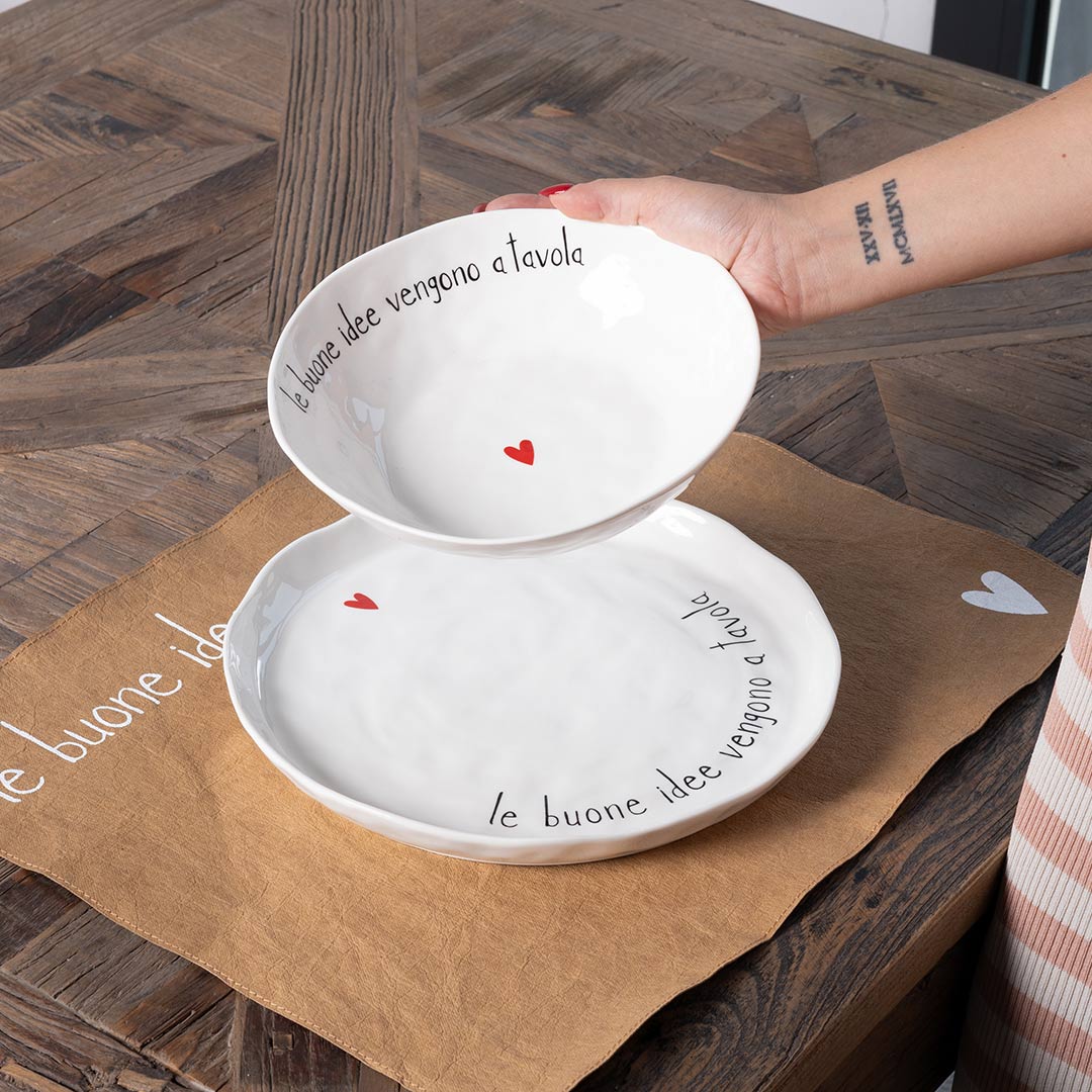 Set of 2 soup plates Good ideas come to the table