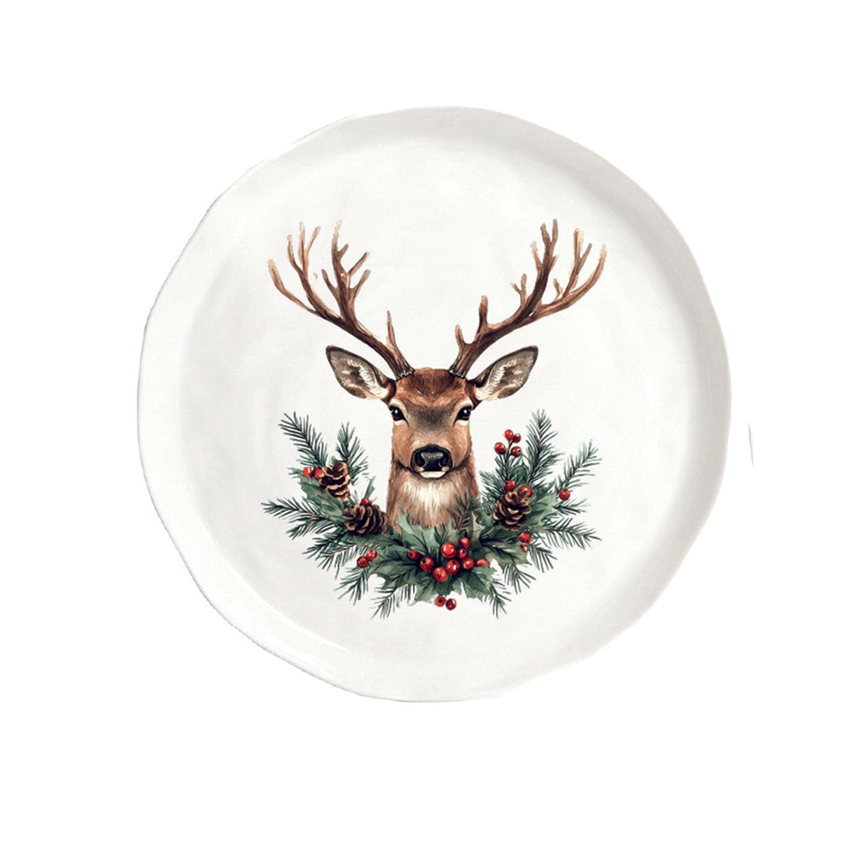 Set 2 Piatti piani Cervo natalizio