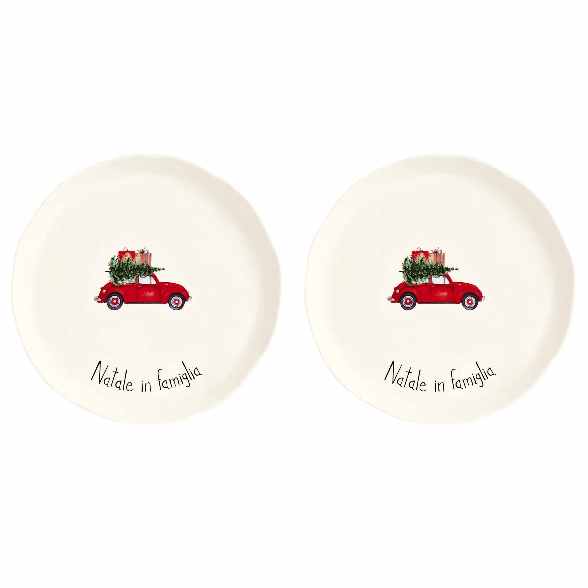 Set 2 Piatti piani Natale in famiglia