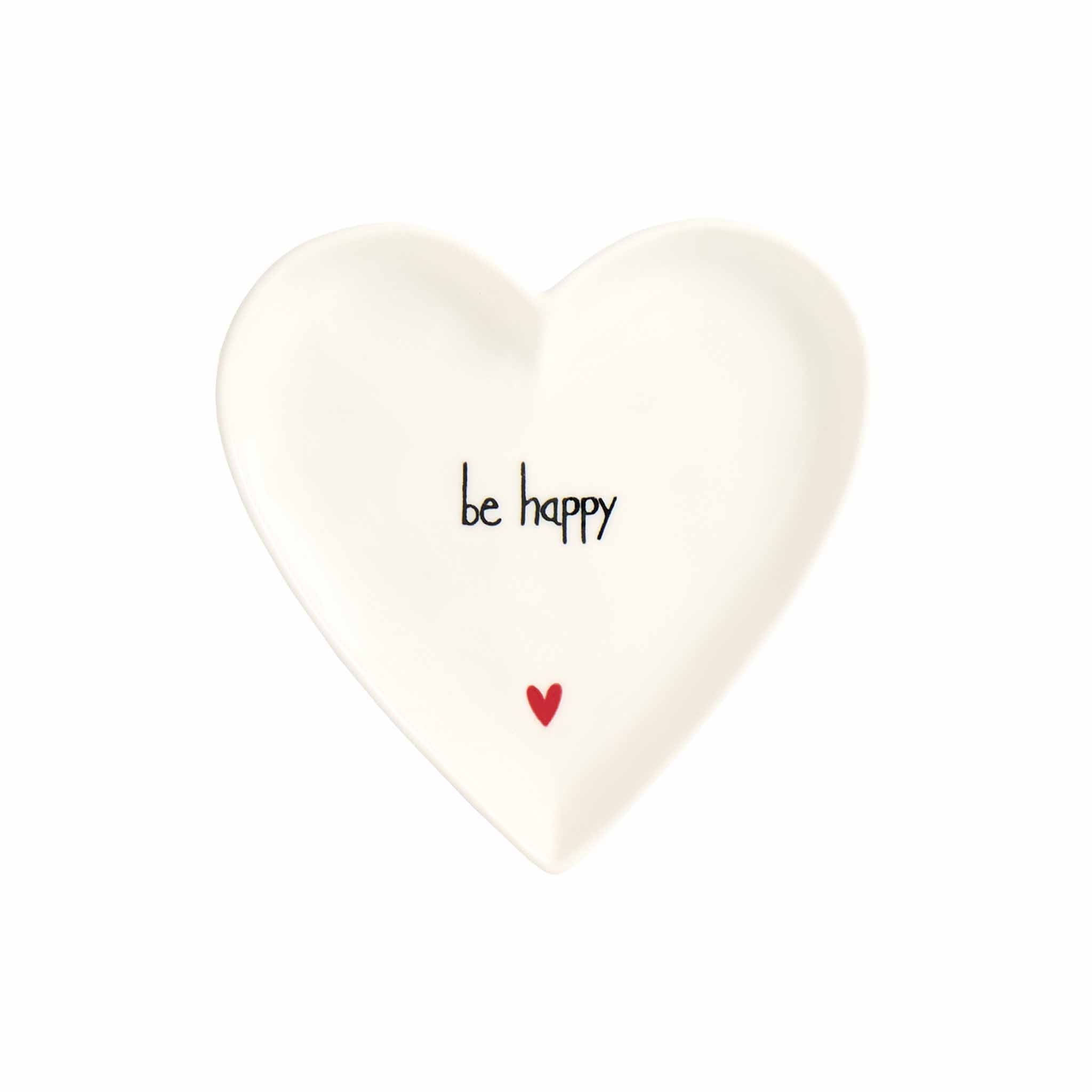 Set 2 Piatti cuore Be happy - 12 cm