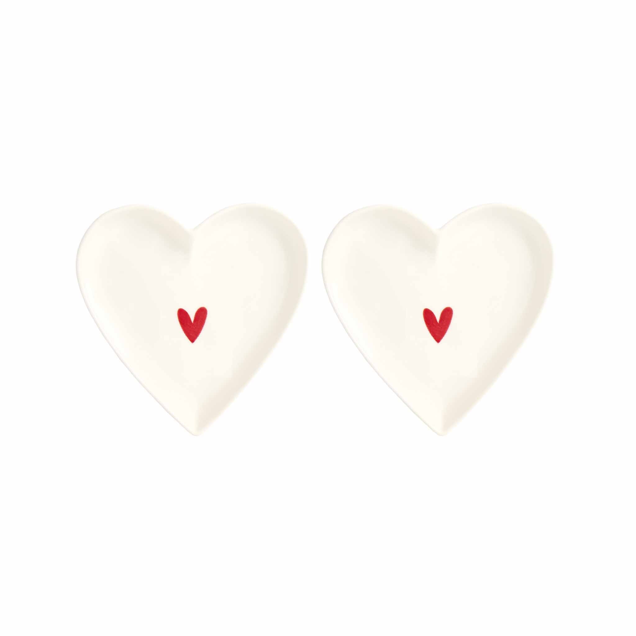 Set 2 Piatti cuore Cuore rosso - 12 cm