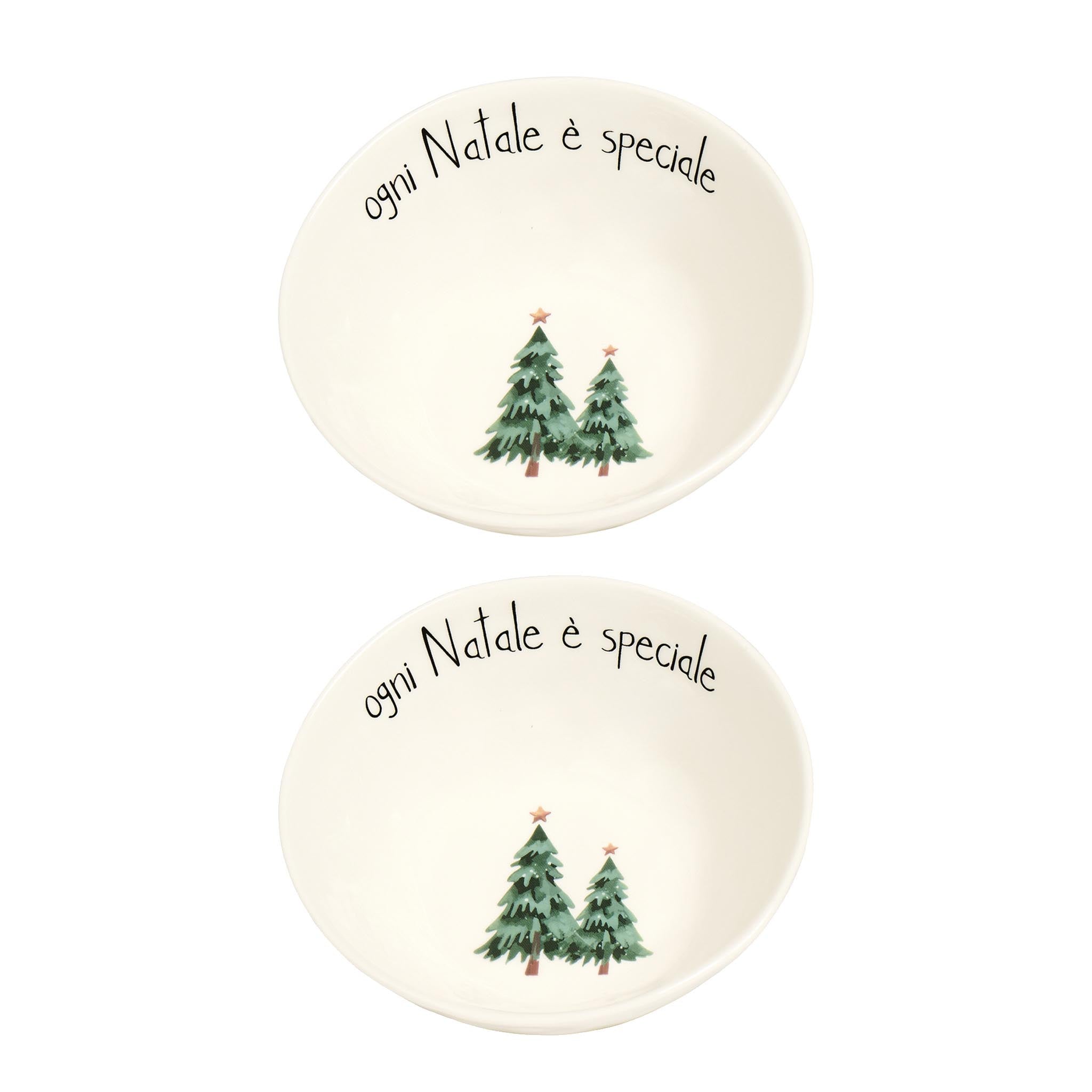 Set 2 Coppette in gres Ogni Natale è speciale