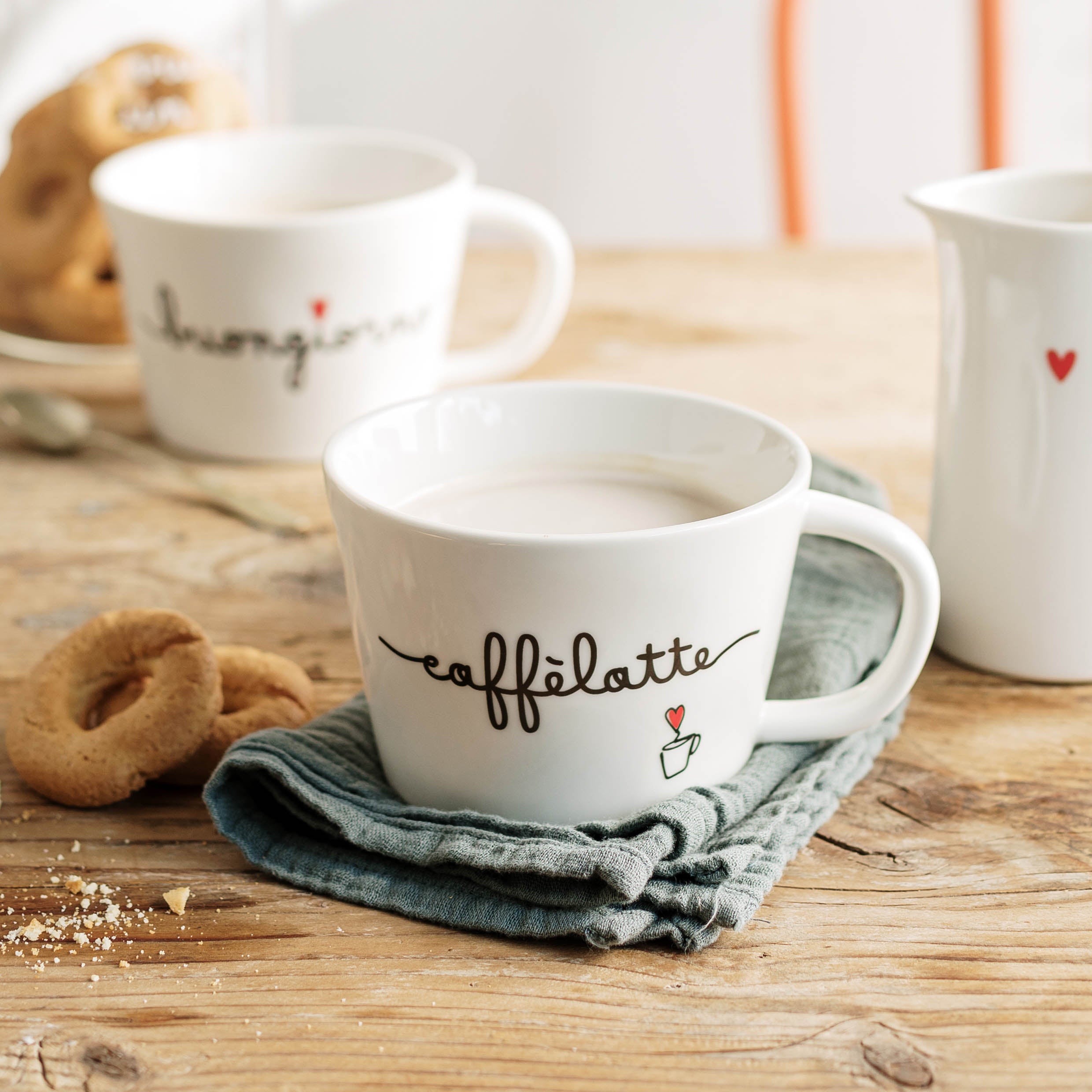 2er-Set Milchkaffee-Frühstücksbecher — Simple Day