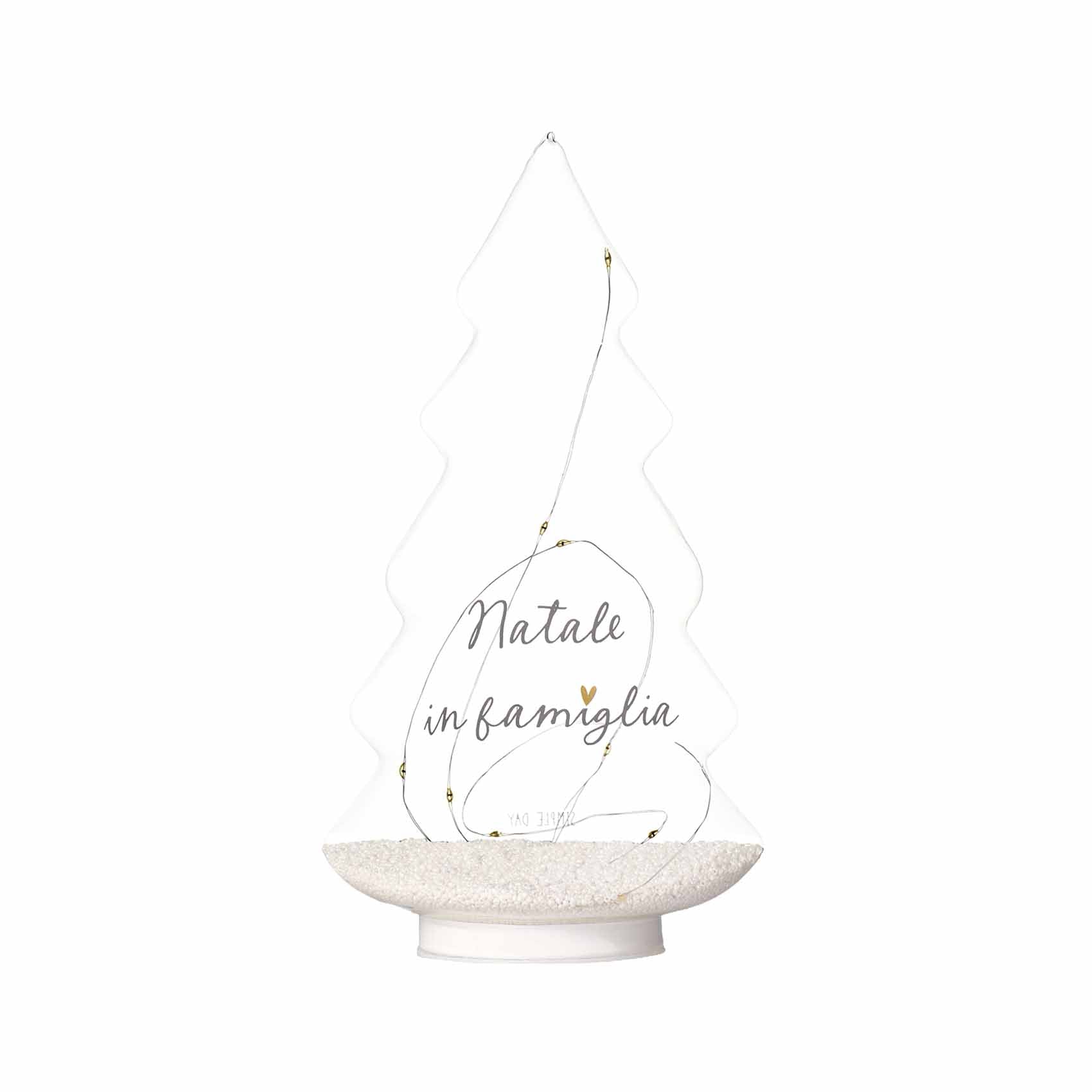 ARBRE DE NOËL À LED 12 x 18,5 cm « NOËL EN FAMILLE »