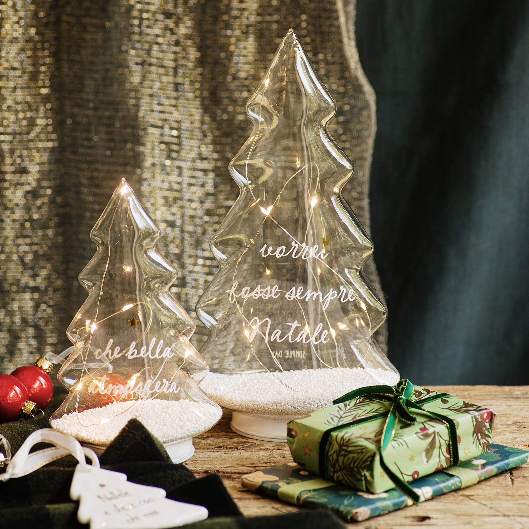15X28CM LED TREE — I WISH IT WERE ALWAYS CHRISTMAS