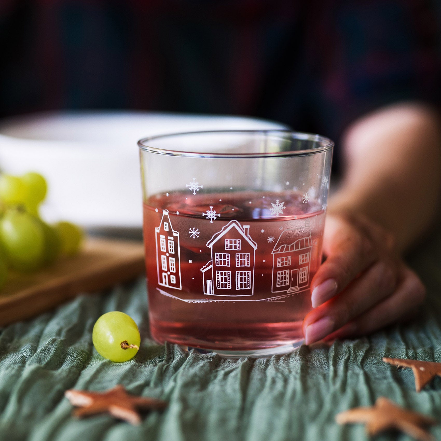 JUEGO DE 6 VASOS DE 35 CL «PUEBLO DE NAVIDAD»