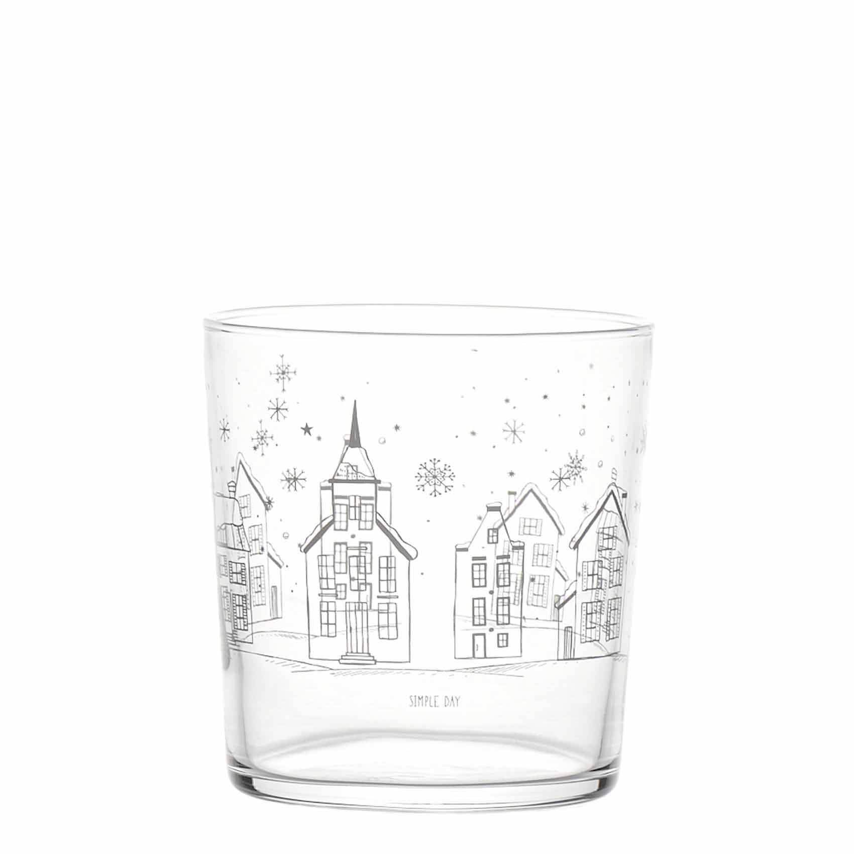 JUEGO DE 6 VASOS DE 35 CL «PUEBLO DE NAVIDAD»