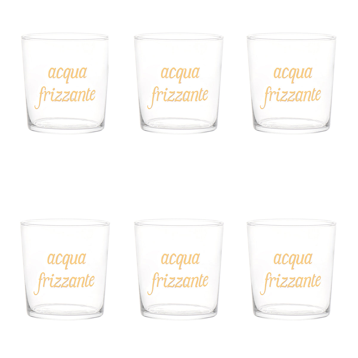 Set 6 Bicchieri acqua Acqua frizzante Oro
