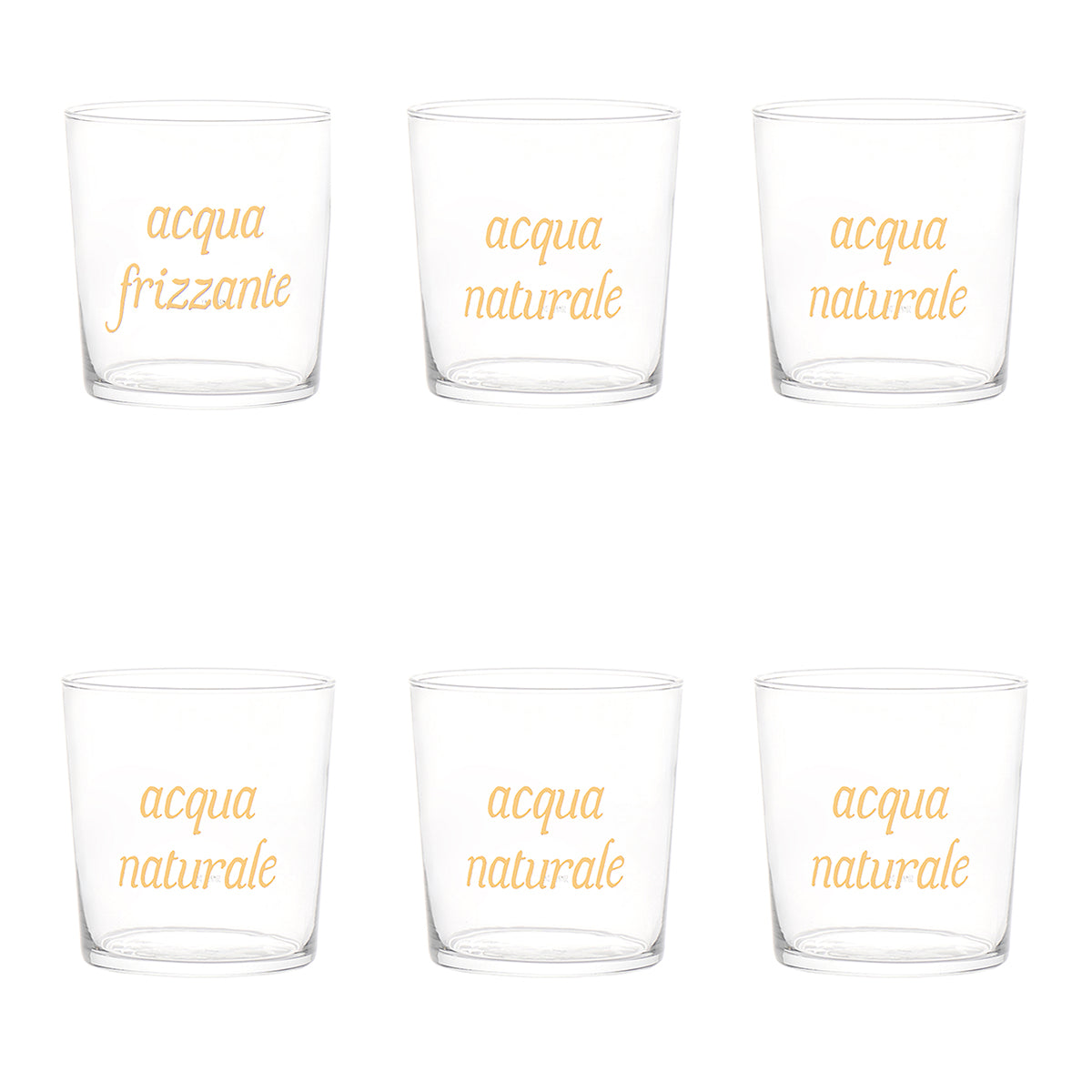 Set 6 verres à eau Natural Water Gold