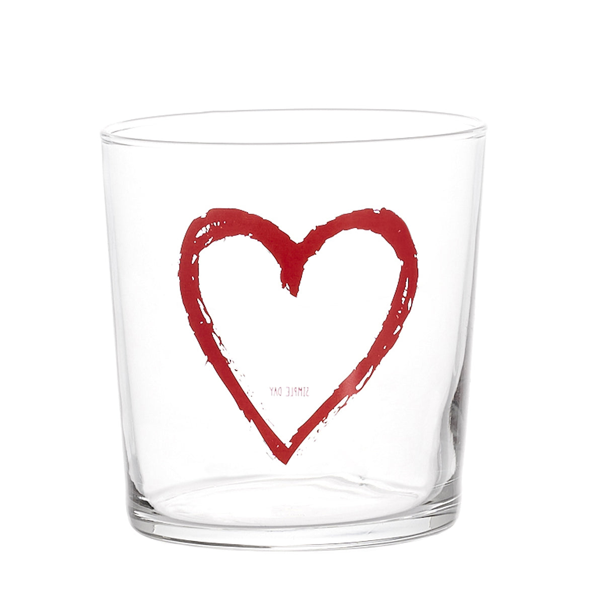 Set 6 Red Graffiti Heart Water Glasses