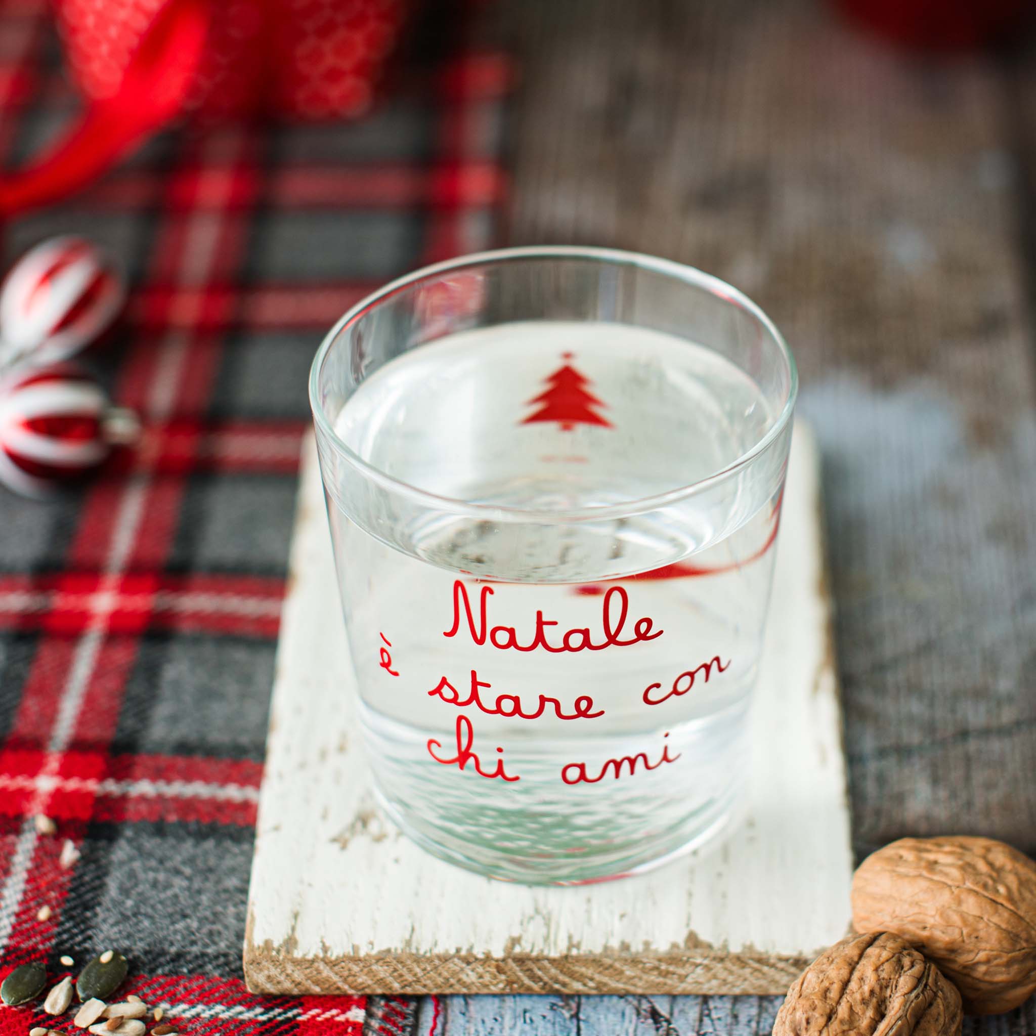 Set 6 Bicchieri acqua Natale è stare con chi ami