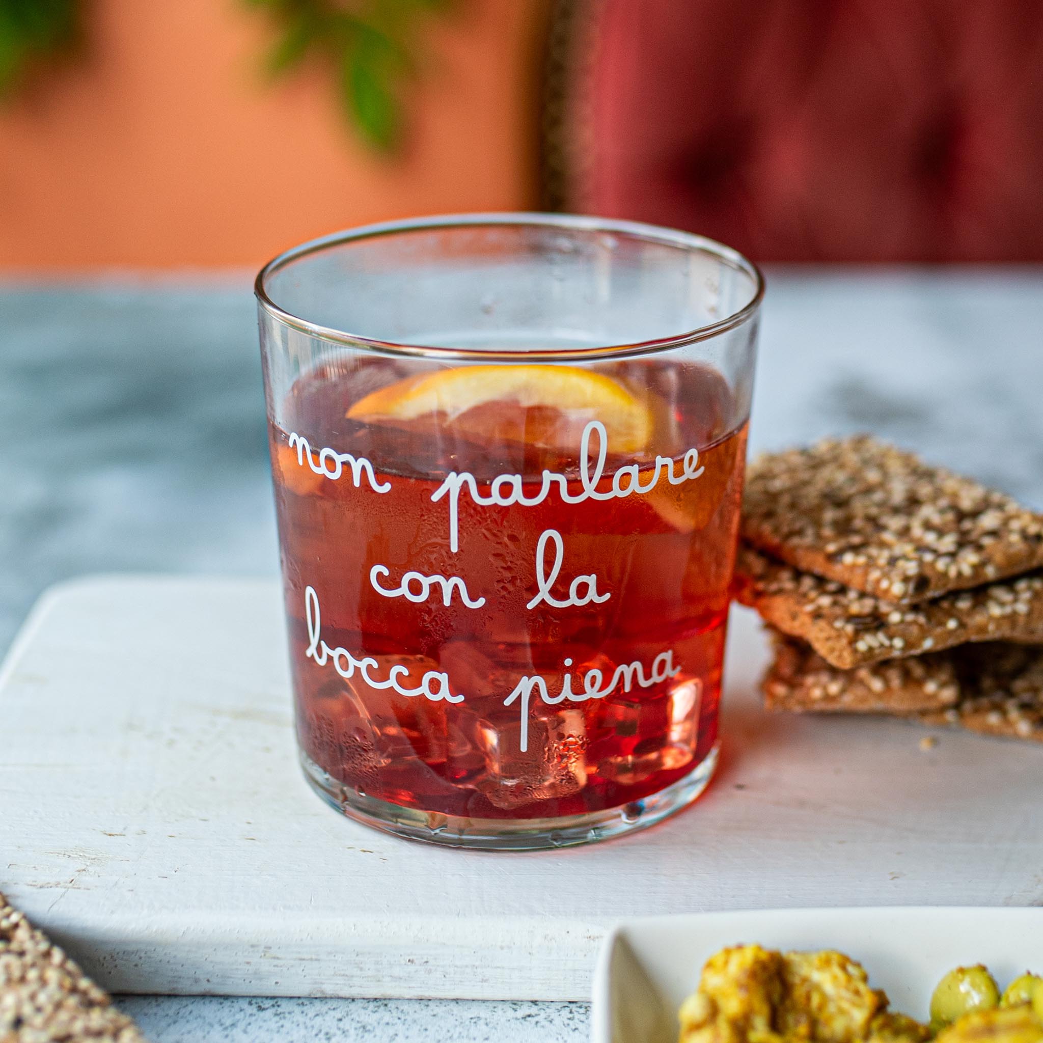 Set 6 Bicchieri acqua Non parlare con la bocca piena