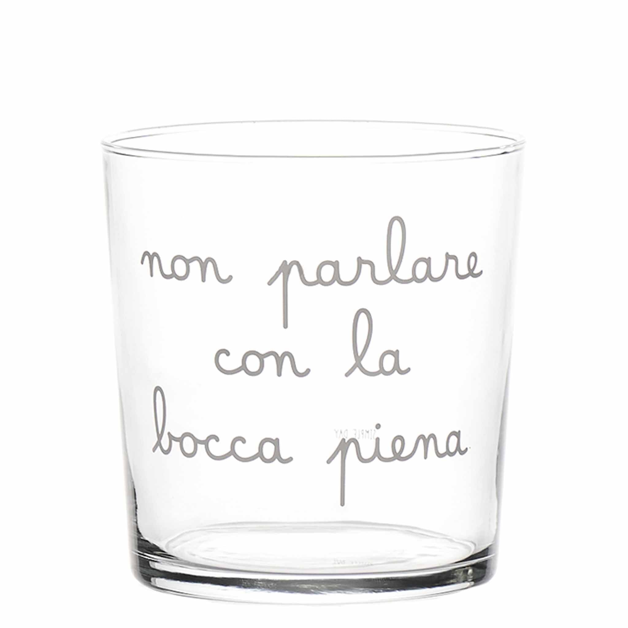 Set 6 Bicchieri acqua Non parlare con la bocca piena