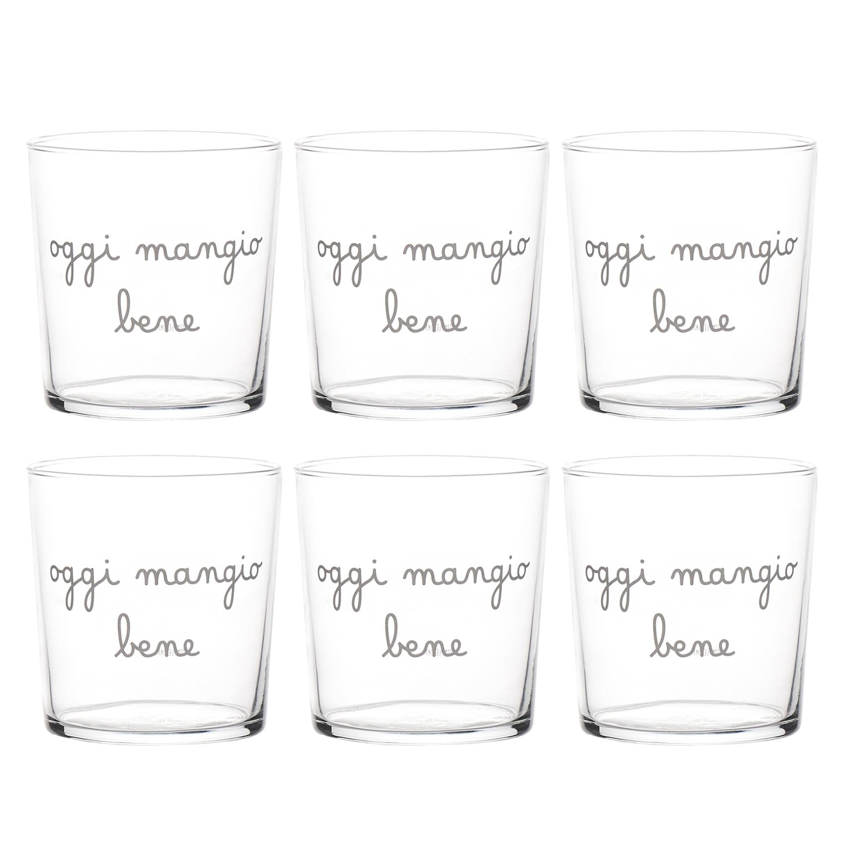 Set 6 bicchieri Oggi mangio bene