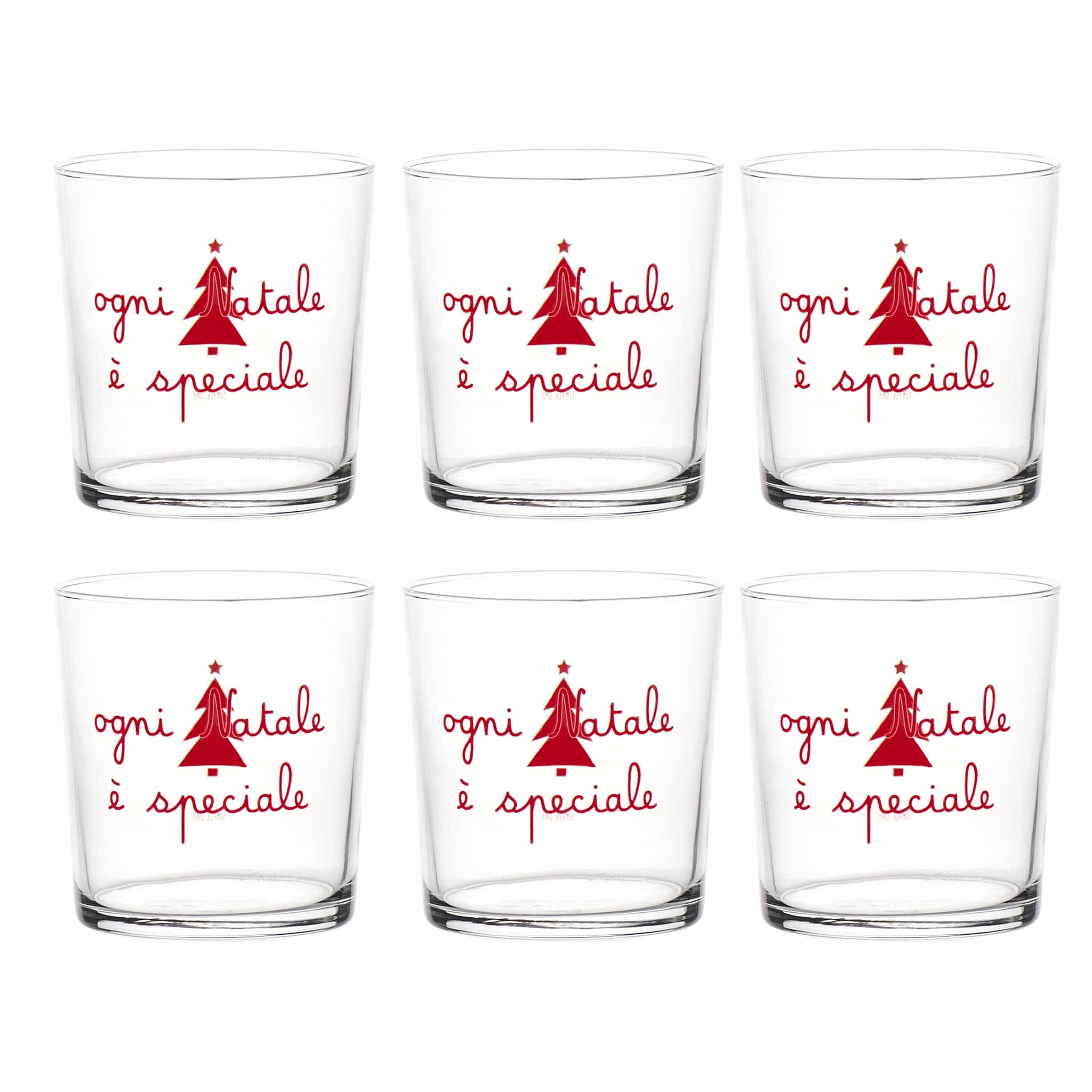Set 6 Bicchieri acqua Ogni Natale è speciale
