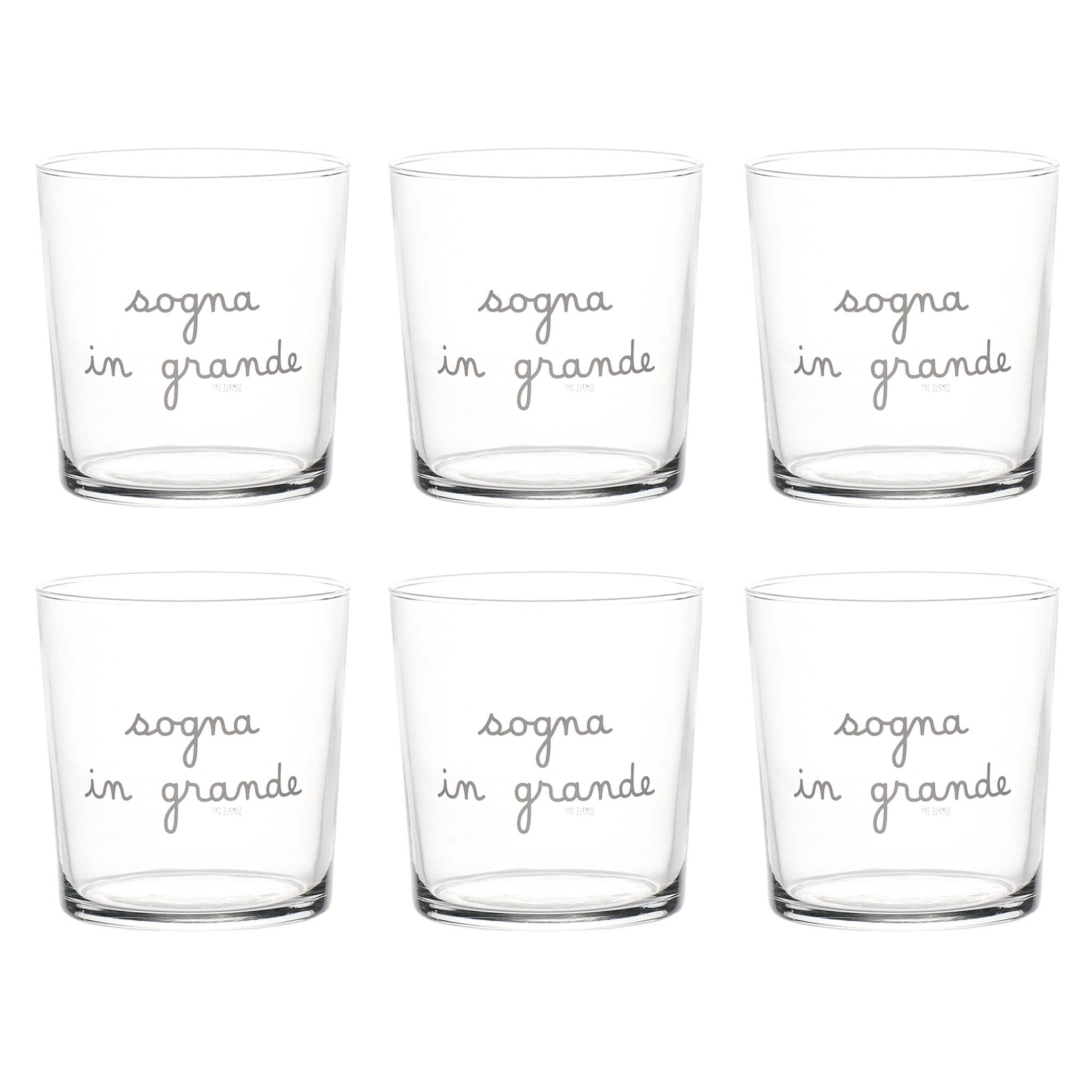 Set 6 bicchieri acqua Sogna in grande