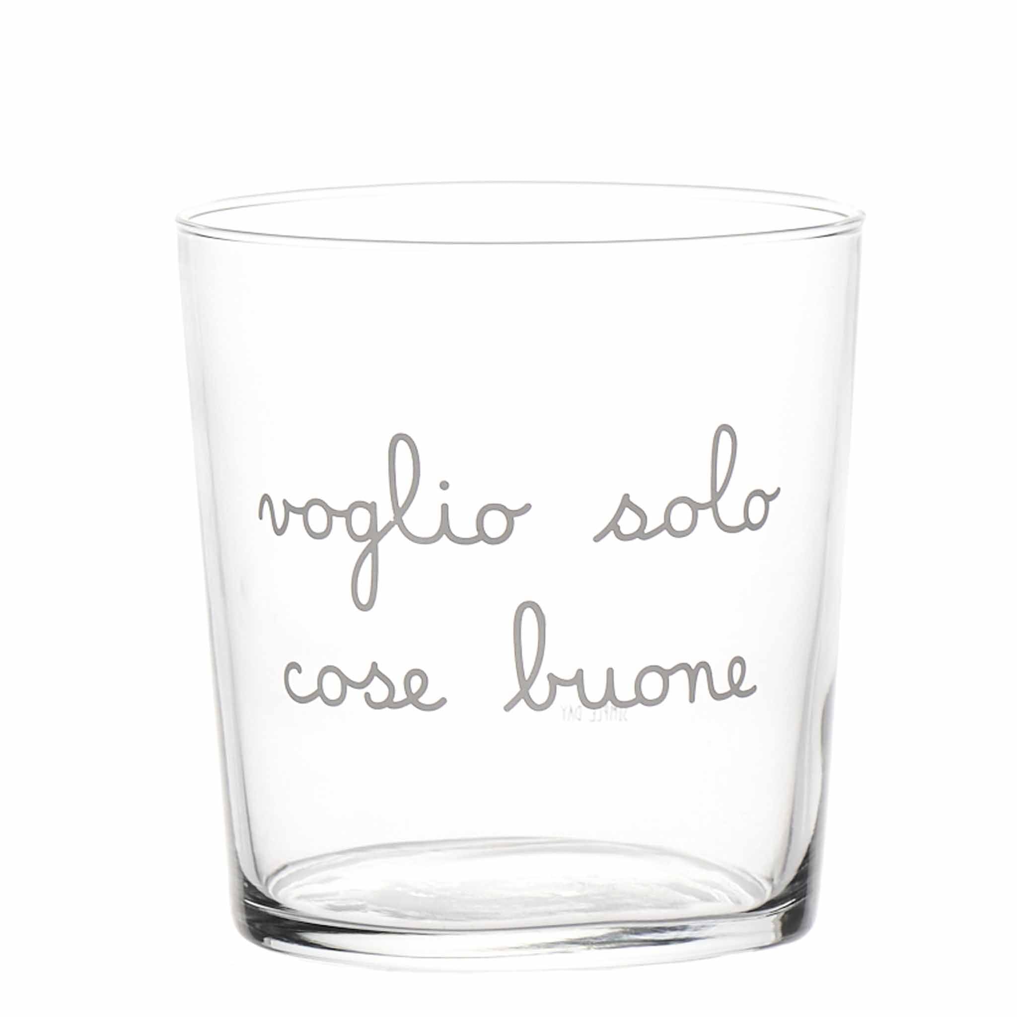 Set 6 Bicchieri acqua Voglio solo cose buone