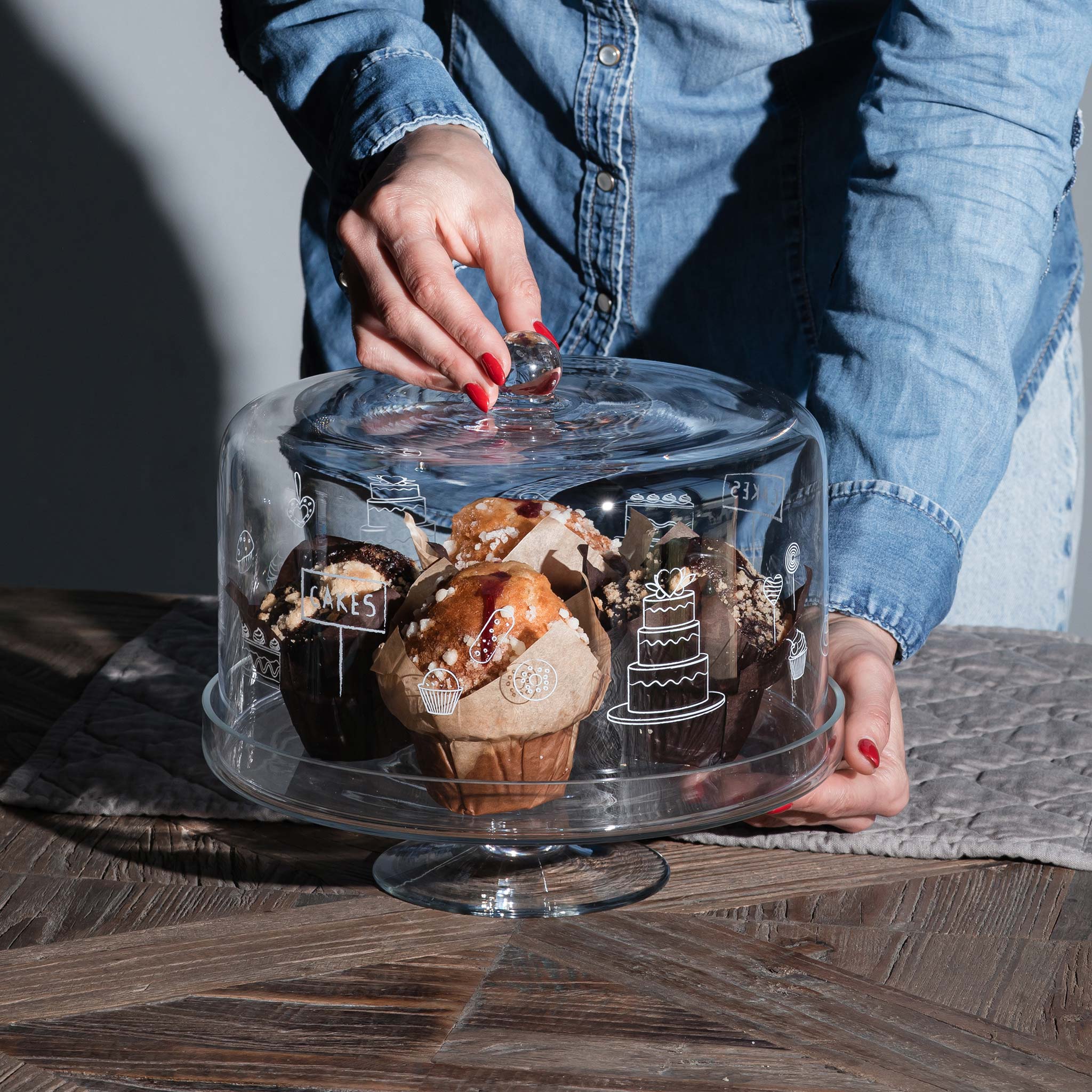 Simple day living & lifestyle campana in vetro torta della casa, ø 28,5 cm