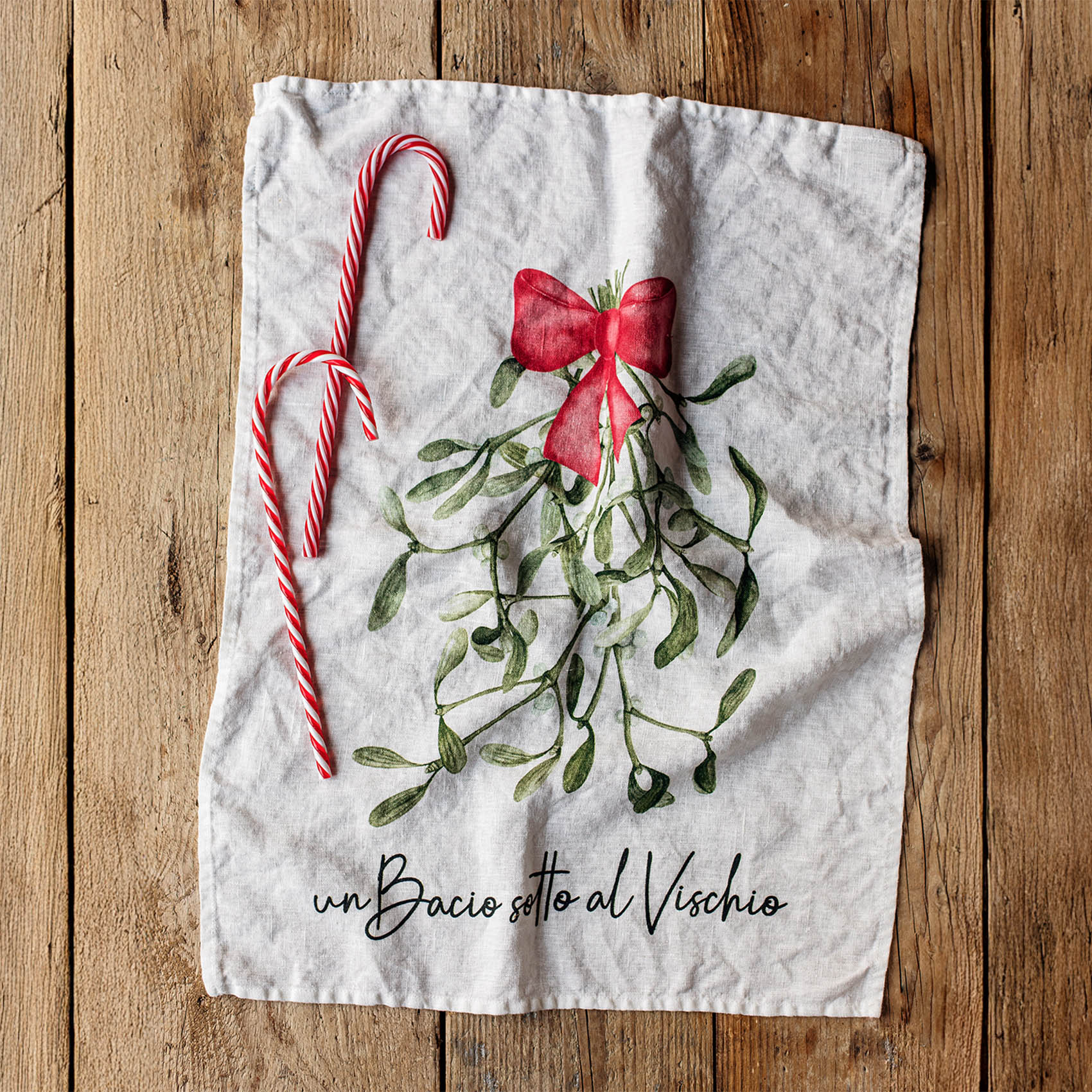 Dishcloth A kiss under the mistletoe