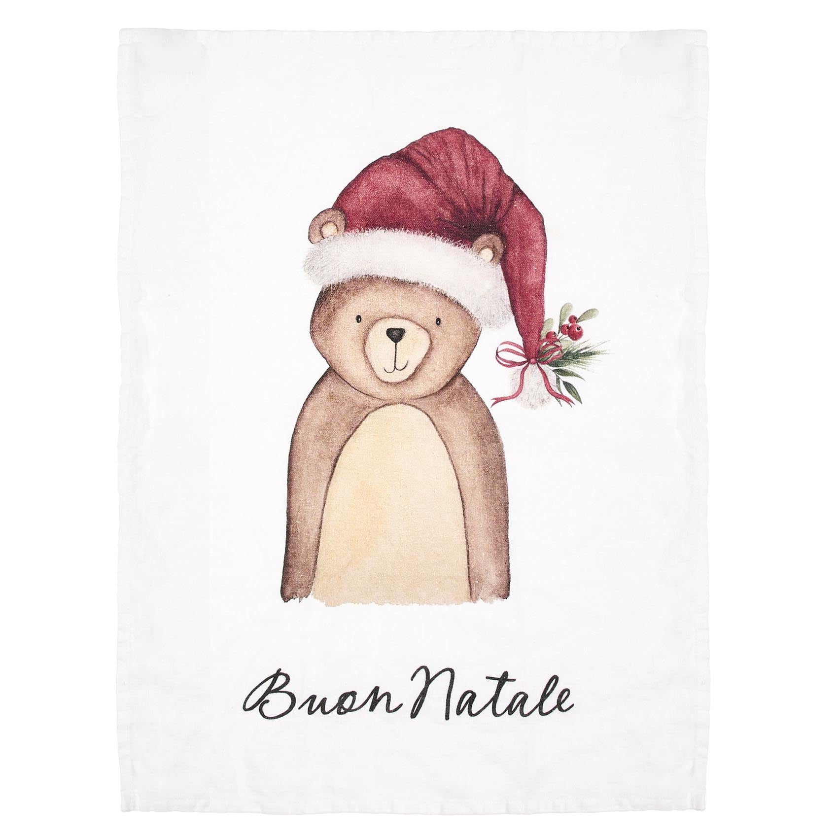 PAÑO DE COCINA CON OSO Y «FELIZ NAVIDAD»