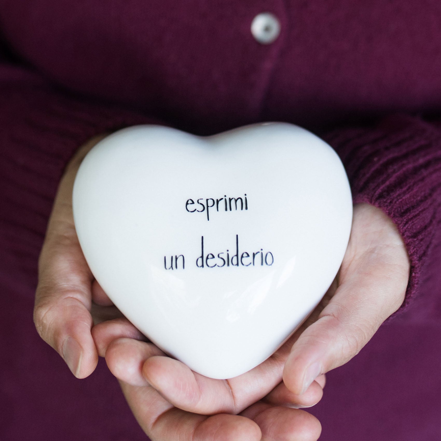 Cuore in gres Esprimi un desiderio