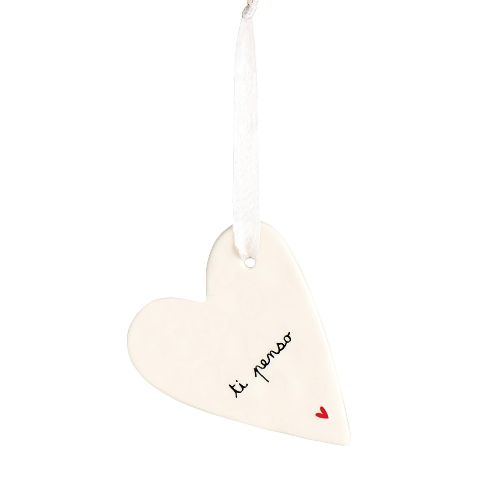 CŒUR EN CÉRAMIQUE, ENV. 7 × 8,5 × 0,5 CM, JE PENSE À TOI