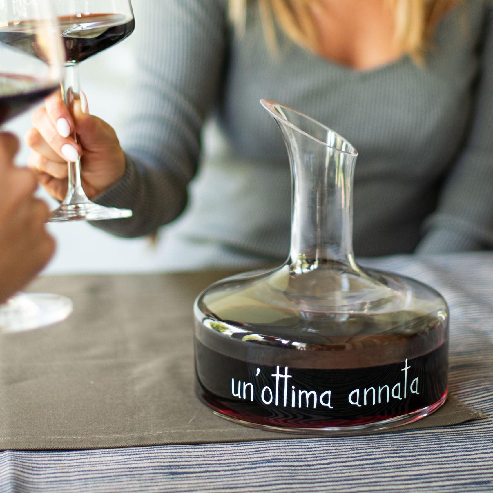 Bomboniere matrimonio decanter tema vino in vetro cristallo moderno Bomboniere matrimonio decanter tema vino in vetro cristallo moderno