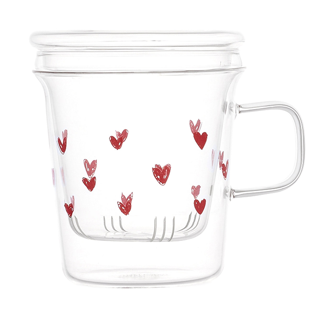 Mug infusor lifting hearts red