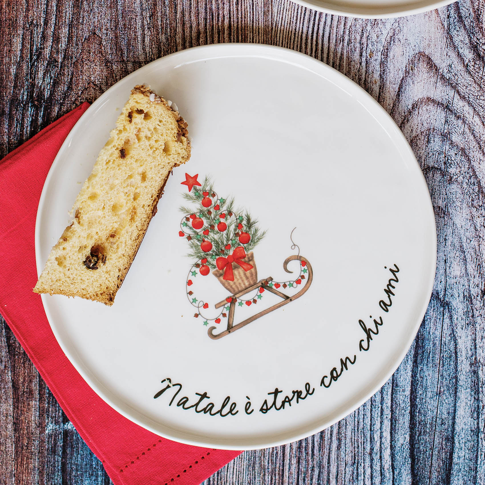 PANETTONE-/WEIHNACHTS-TELLER Ø 27,5 CM WEIHNACHTEN BEDEUTET, MIT DENEN ZUSAMMEN ZU SEIN, DIE MAN LIEBT