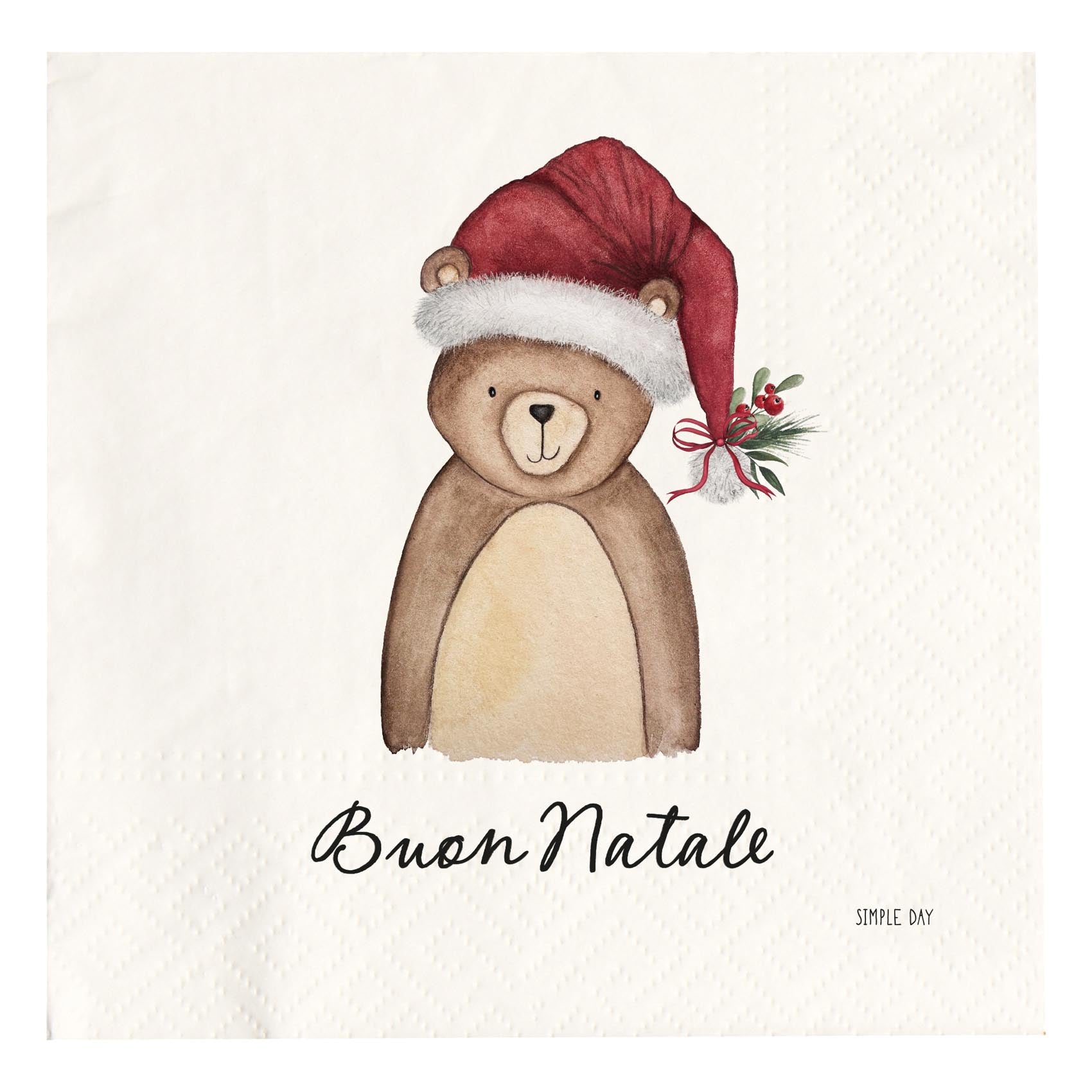 LOT DE 20 CARTES 33X33 « JOYEUX NOËL OURS »