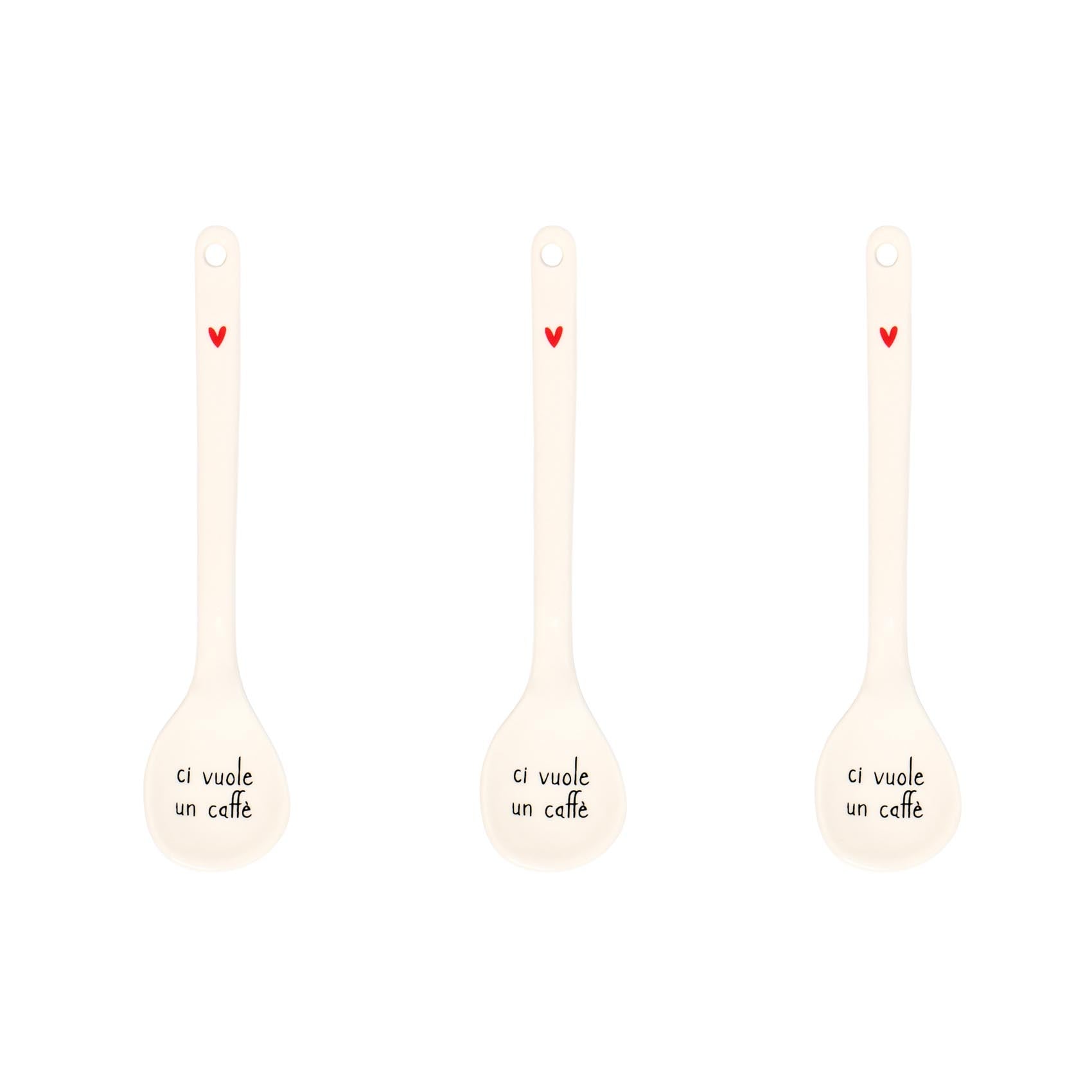 Set di 3 cucchiaini Ci vuole un caffè - 13 cm