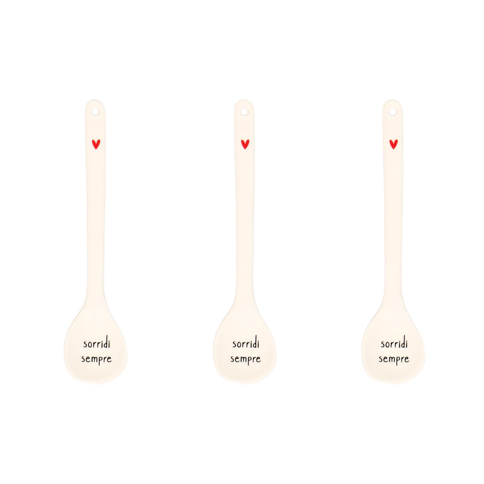 3er-Set Teelöffel, 13 cm – „Lächle immer“