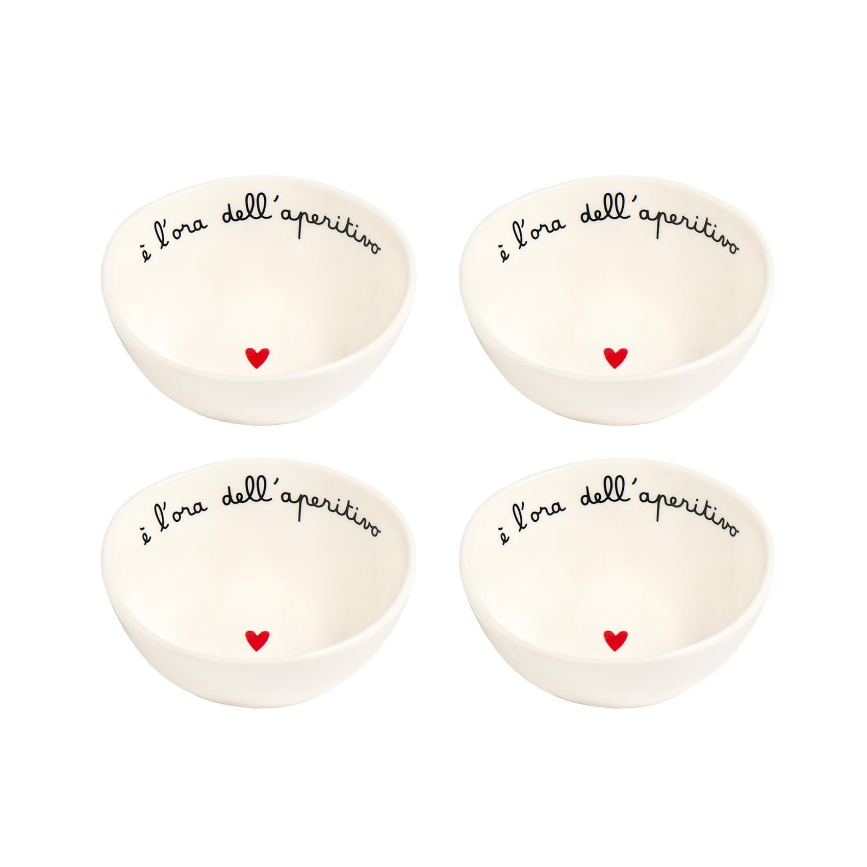 Set 4 Coppette in gres E' l'ora dell'aperitivo