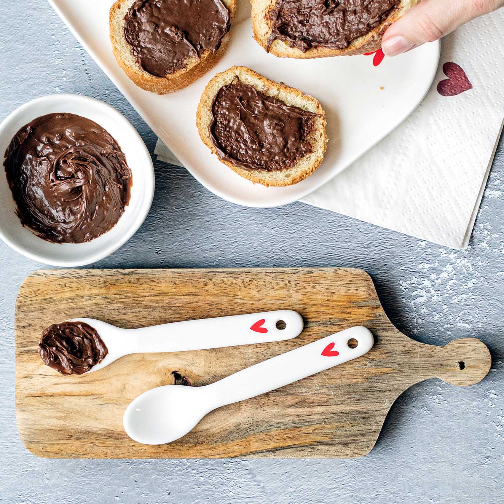 Set 6 cucchiaini in gres Cuore Rosso