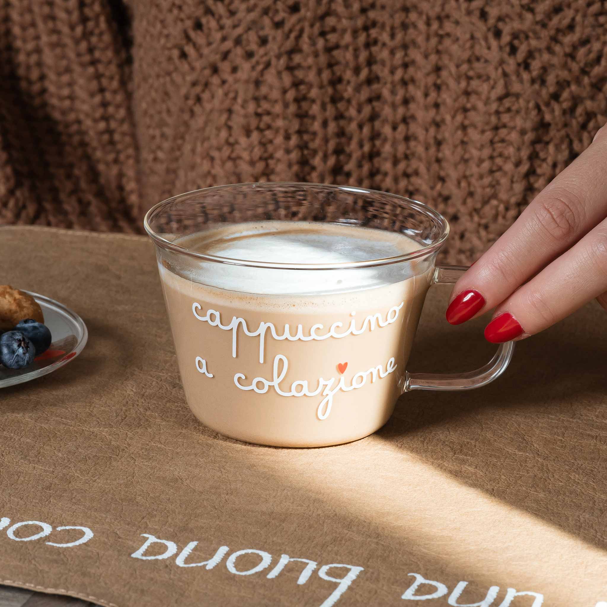 Set 6 Tazze Da Cappuccino In Vetro E Acciaio - 32cl, Design Italiano, Per Caffè E Tè - Foto 5