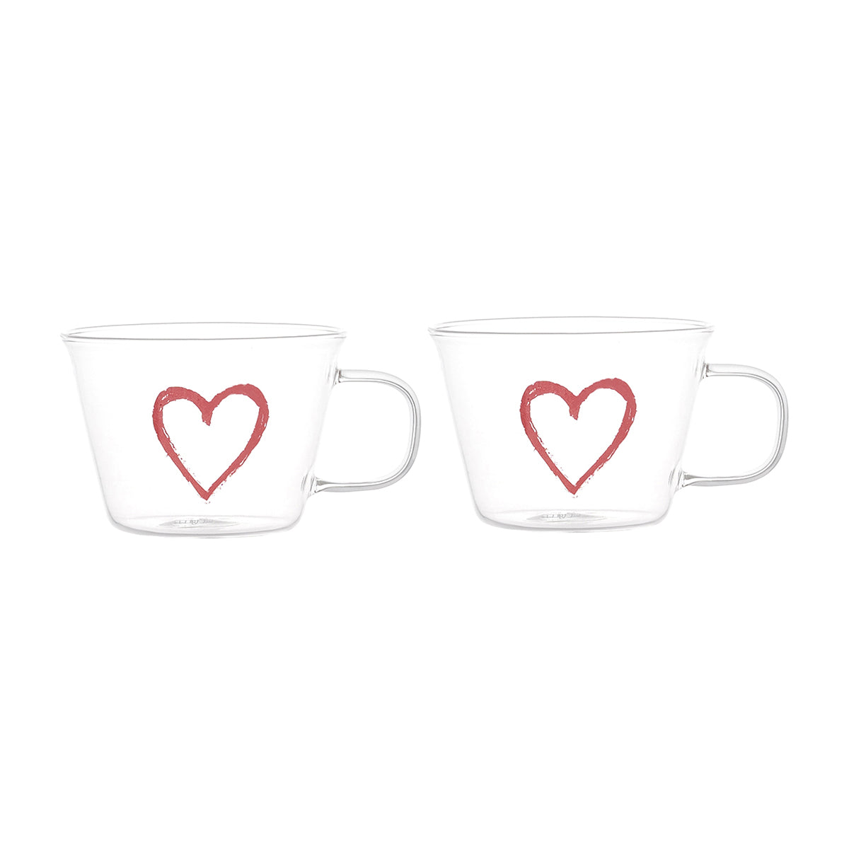 Set de 2 tasses à thé ou à cappuccino Heart Graffiti