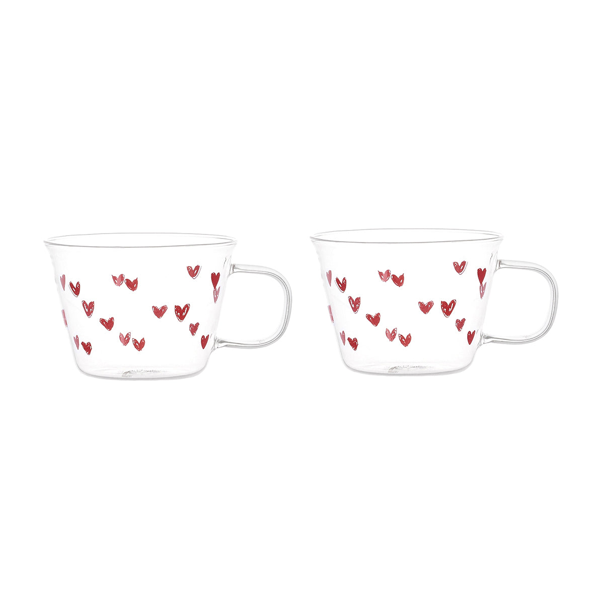 Set de 2 tasses à thé ou à cappuccino Tapisserie d'ameublement Hearts