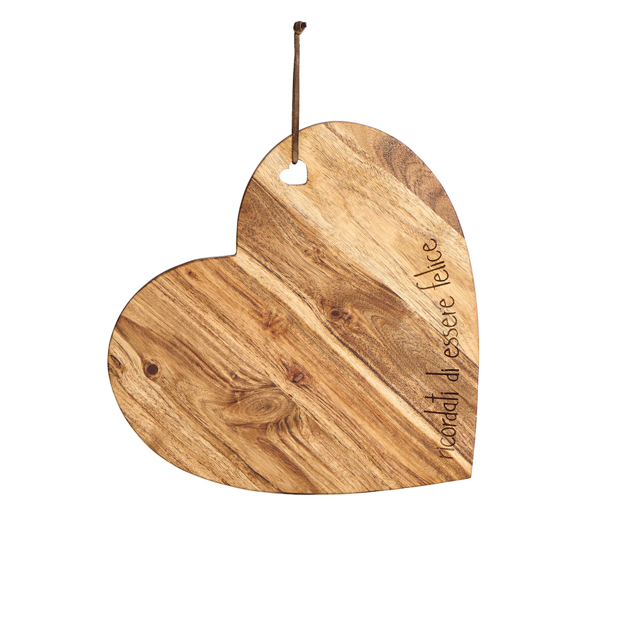 Planche à découper en forme de cœur N'oubliez pas d'être heureux