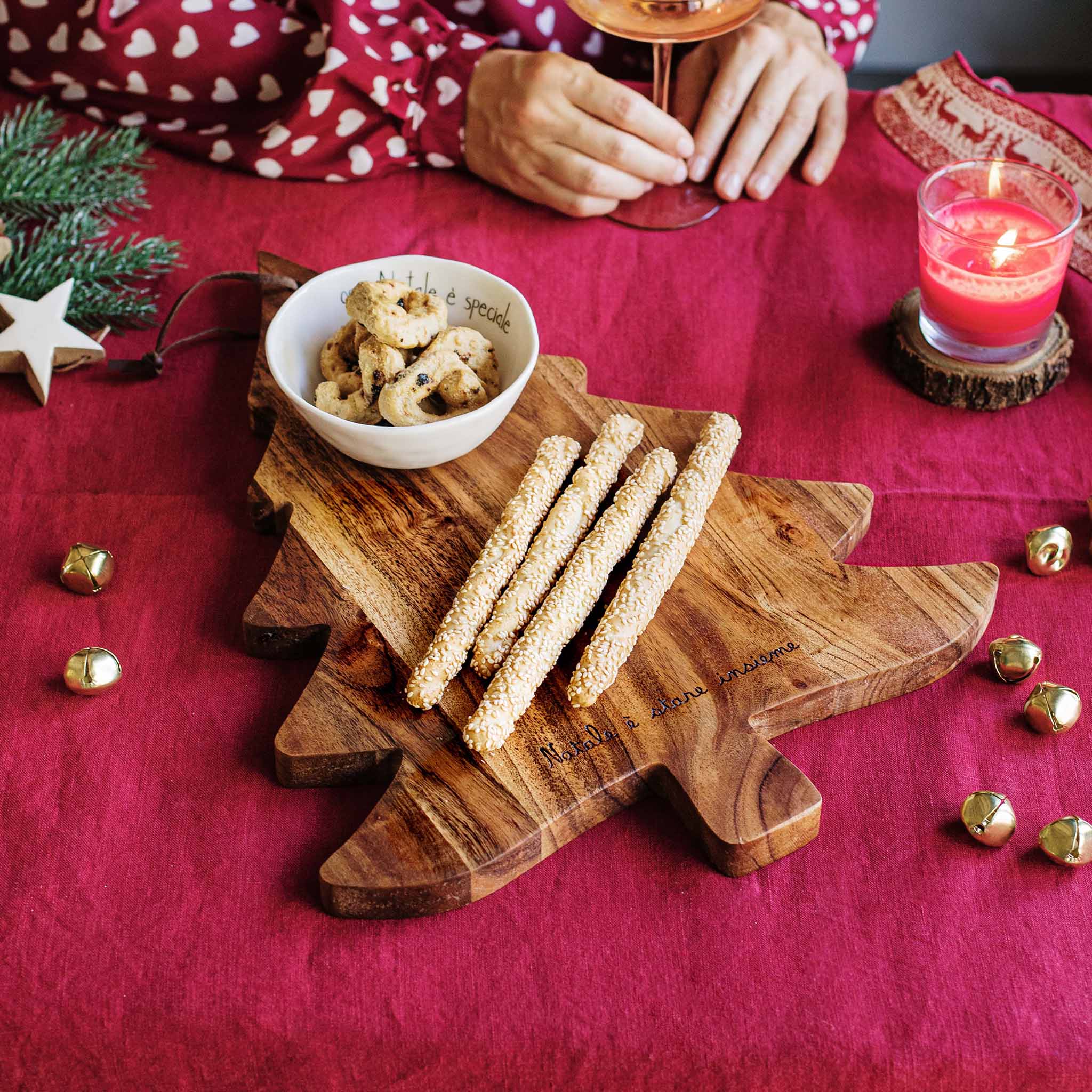 Tagliere ad albero Natale è stare insieme
