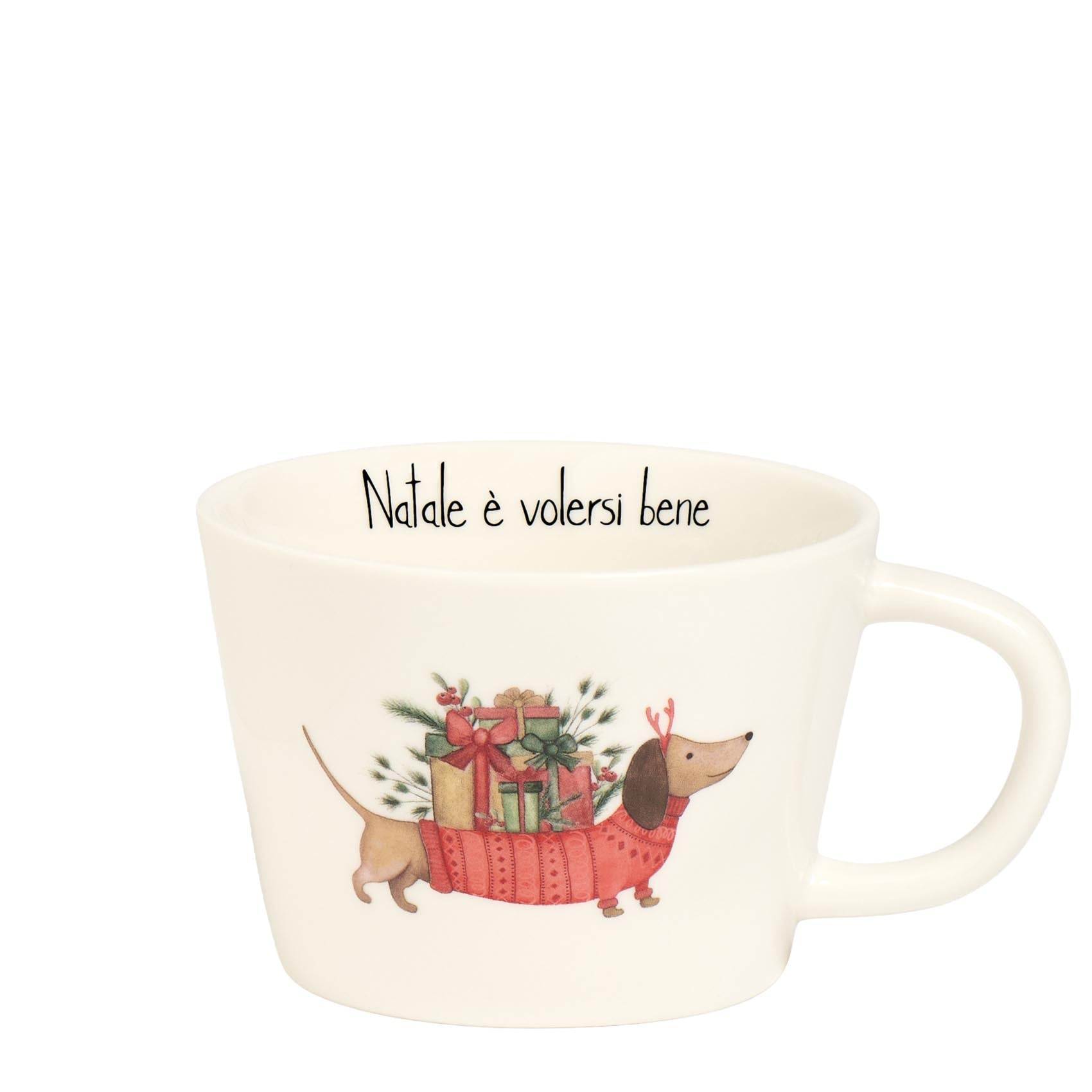 FRÜHSTÜCKS-TASSEN MIT DACKEL-MOTIV ZU WEIHNACHTEN – DAS IST LIEBE
