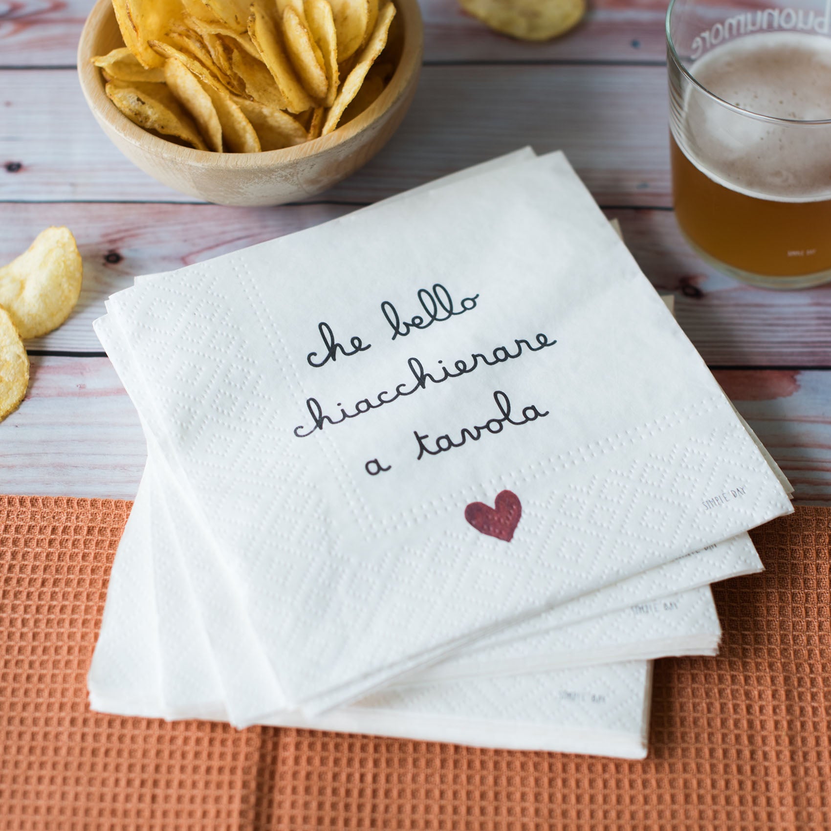 Set 20 tovaglioli in carta Che bello chiacchierare a tavola